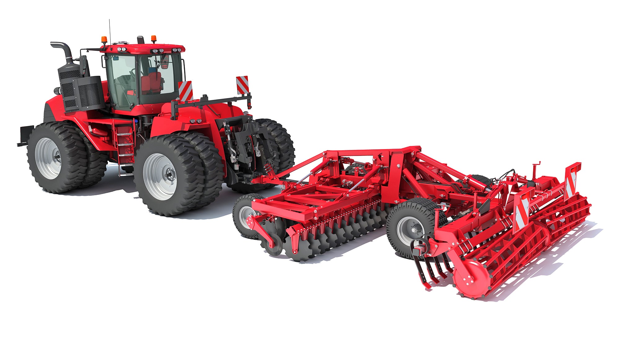 Tractor with Trailed Disc Harrow