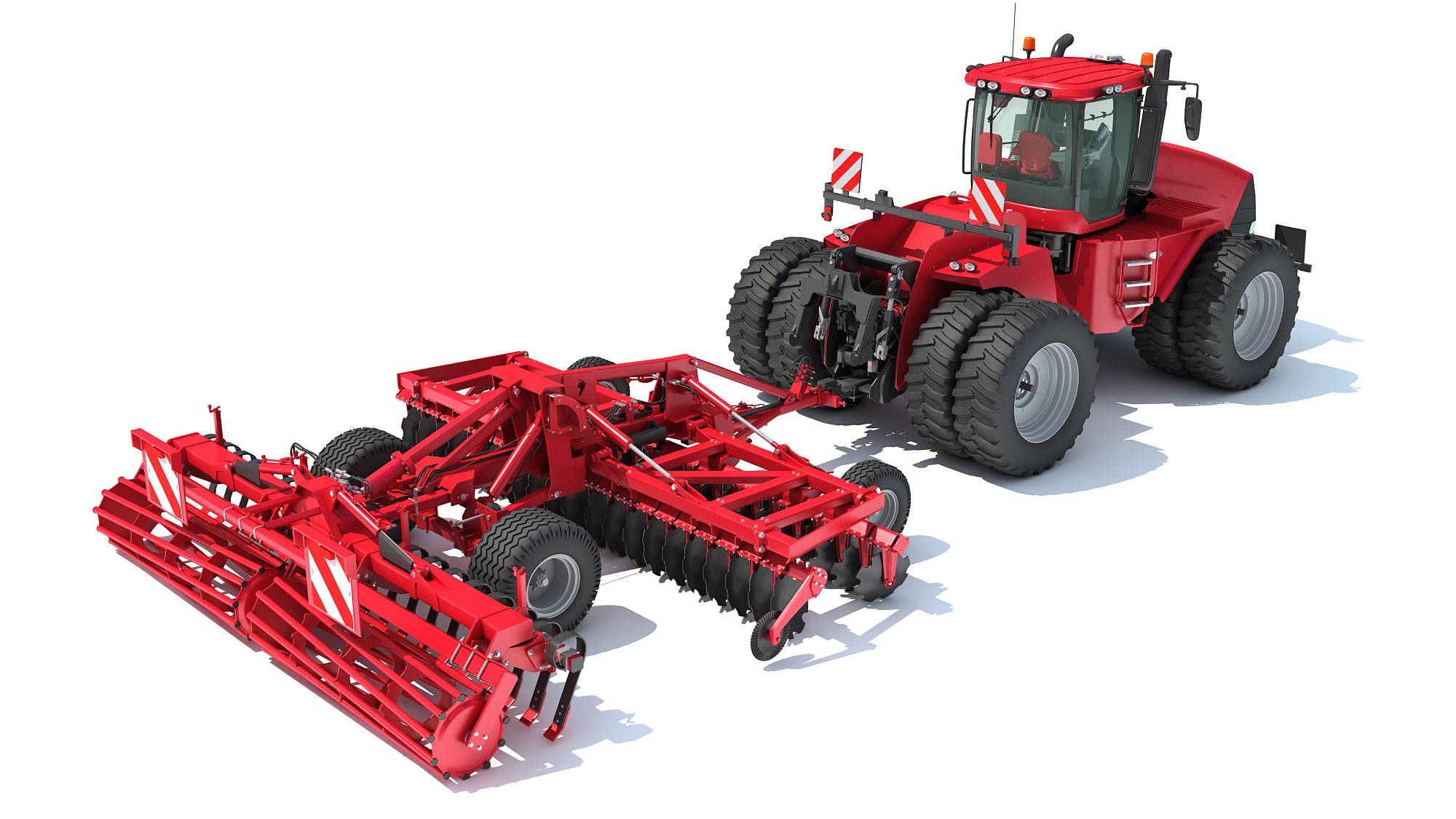 Tractor with Trailed Disc Harrow