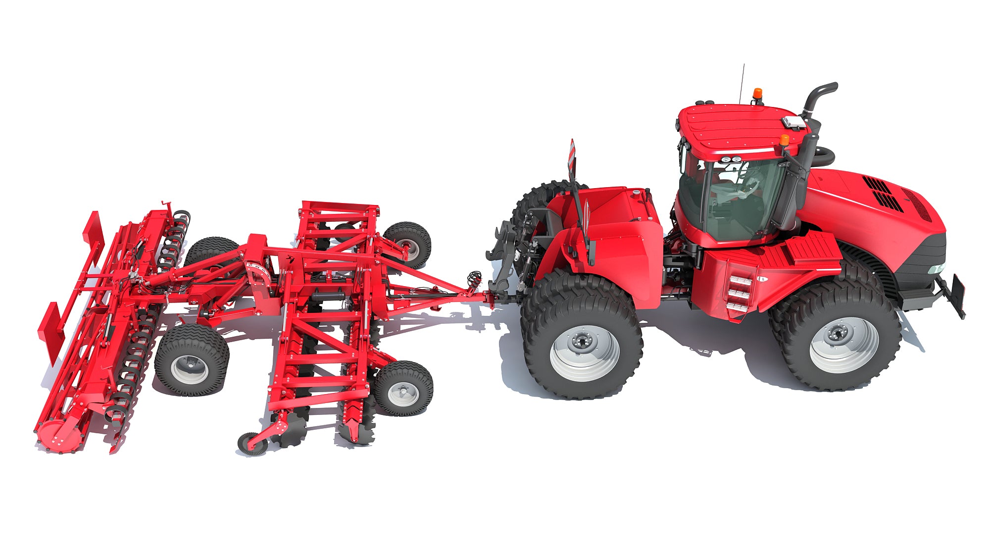 Tractor with Trailed Disc Harrow