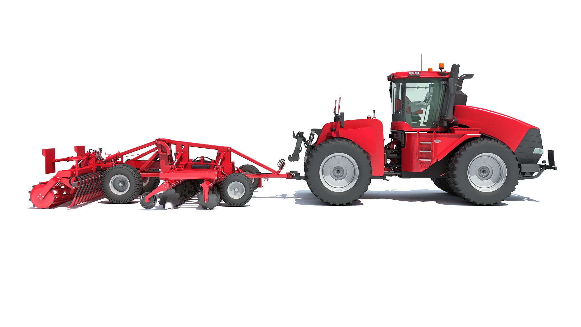 Tractor with Trailed Disc Harrow