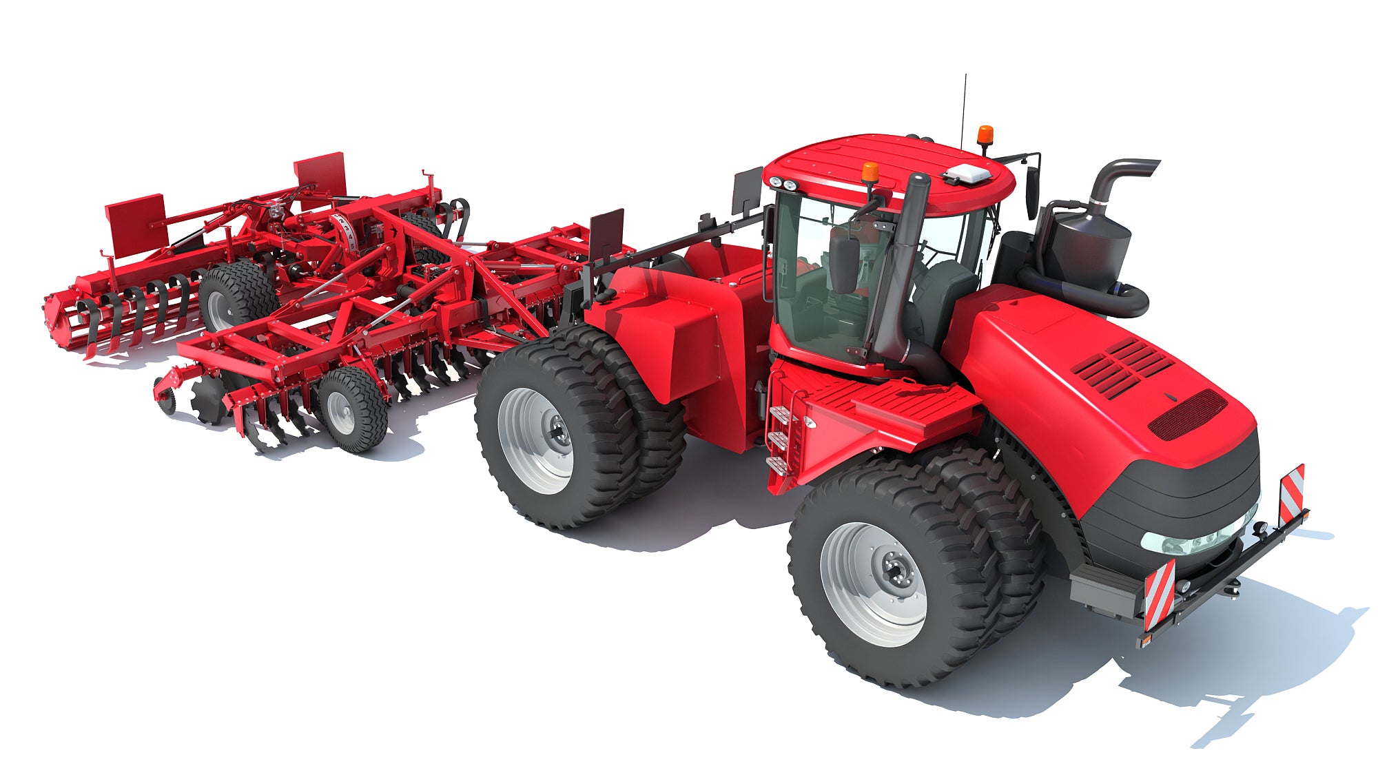 Tractor with Trailed Disc Harrow