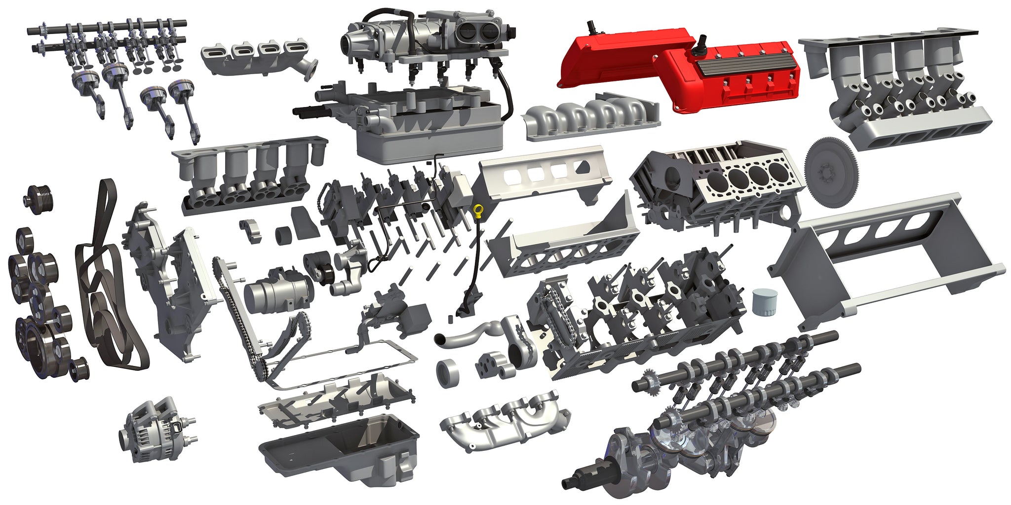 Animated V8 Engine