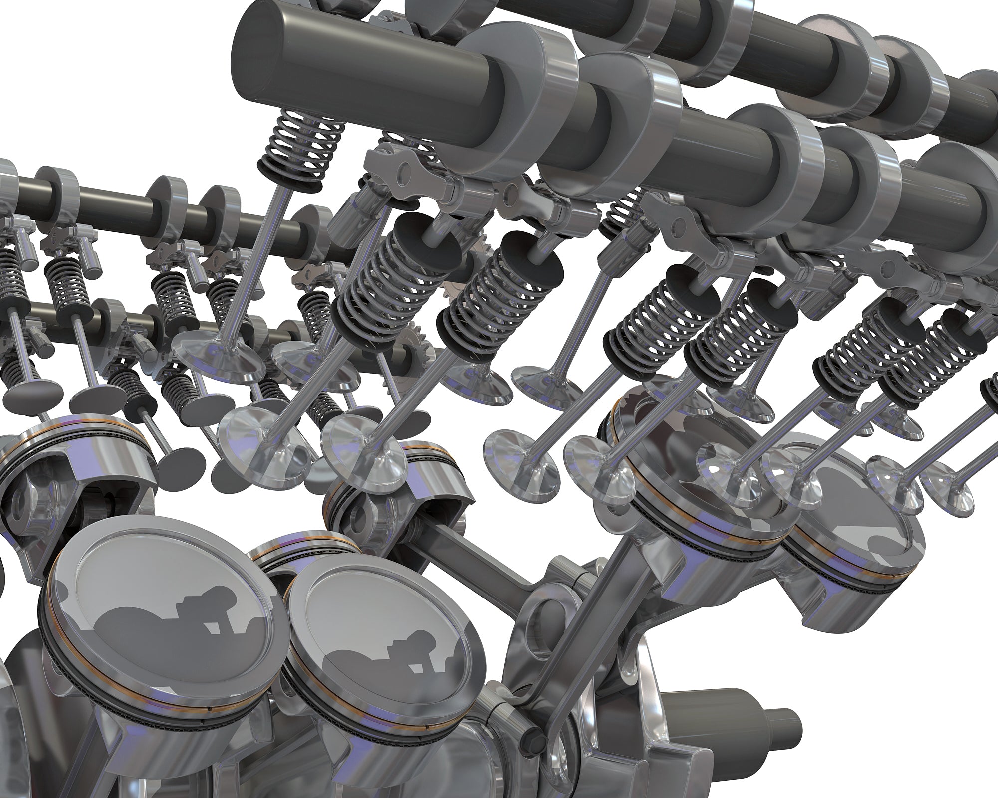 Animated V8 Engine