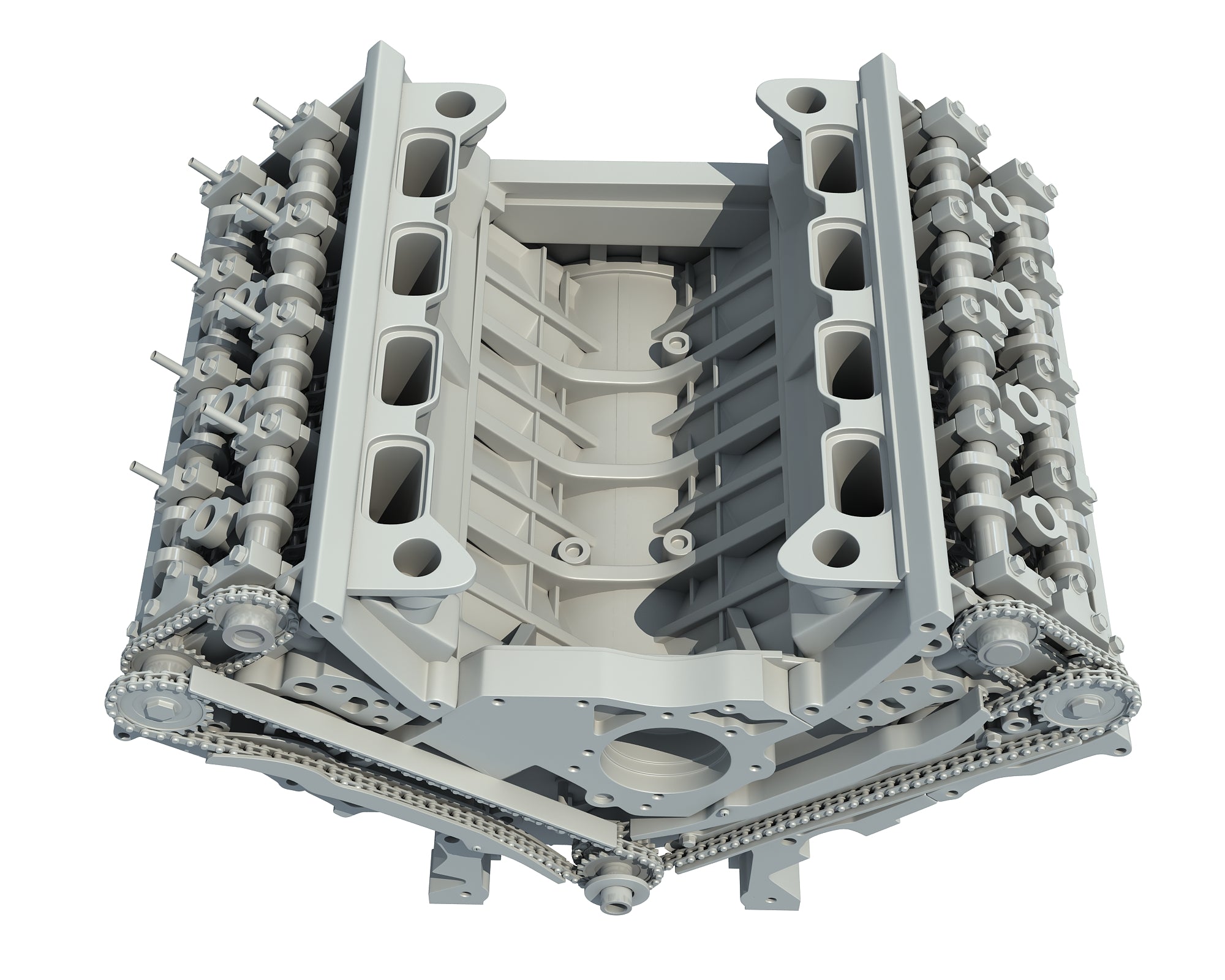 V8 Engine with Interior Parts
