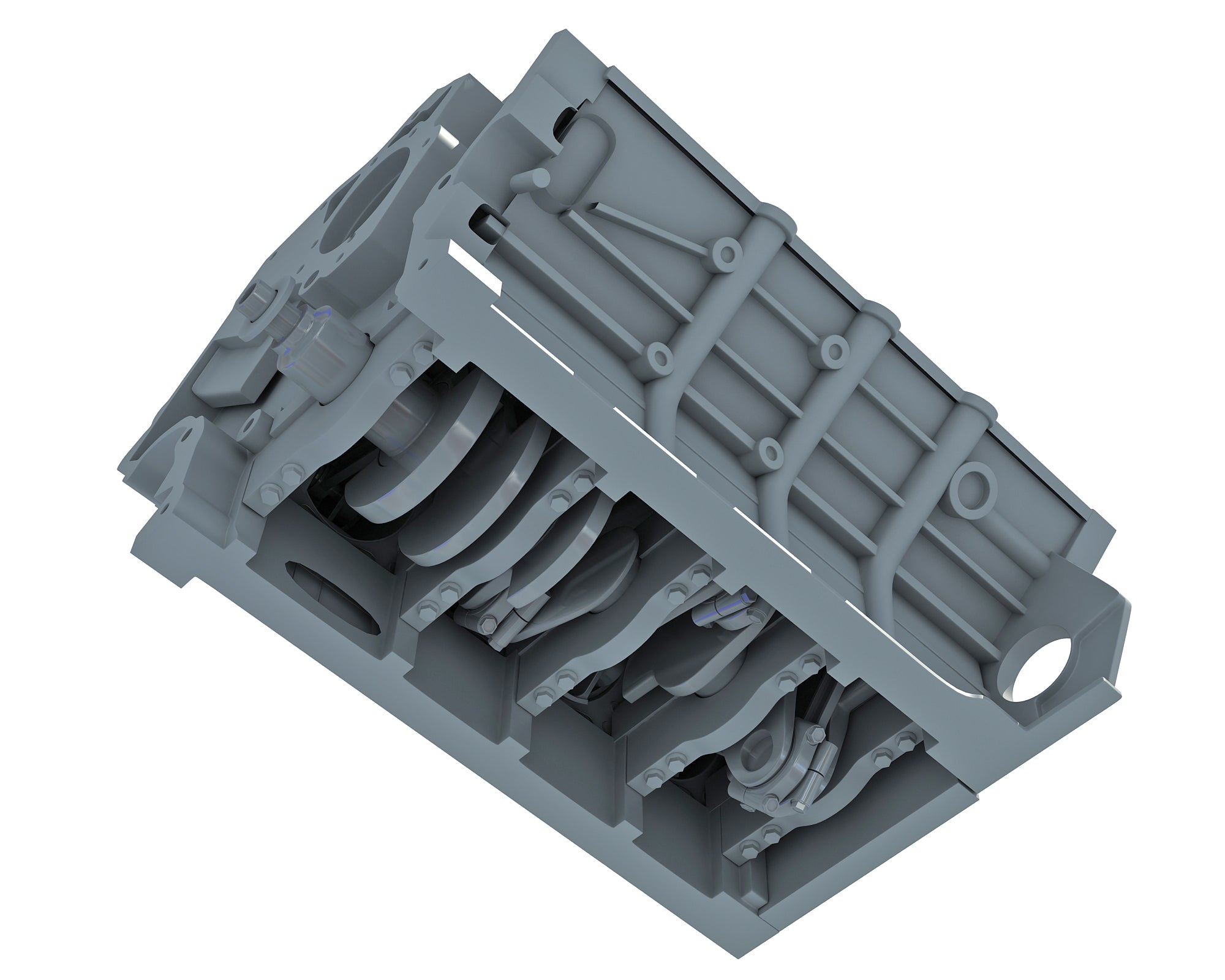 V8 Engine with Interior Parts