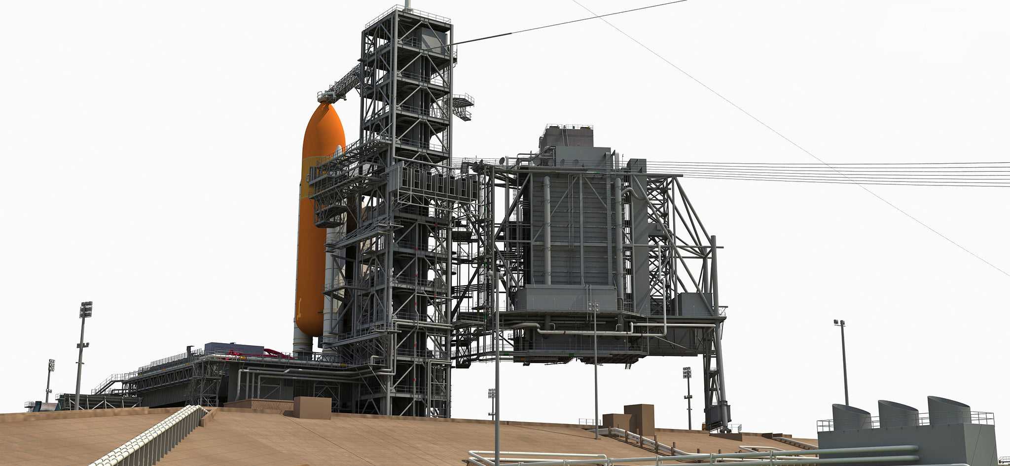 Animated Launch Complex 39A 3D Model