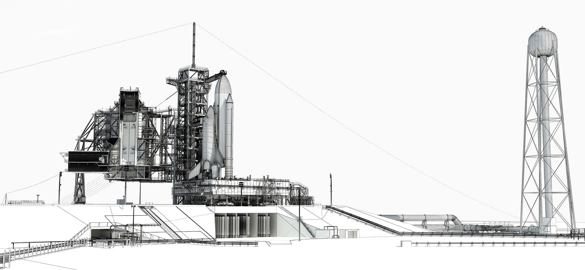 Animated Launch Complex 39A 3D Model