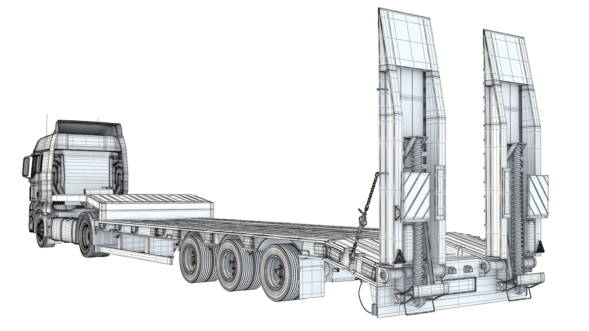 Heavy Truck with Semi Low Loader Trailer