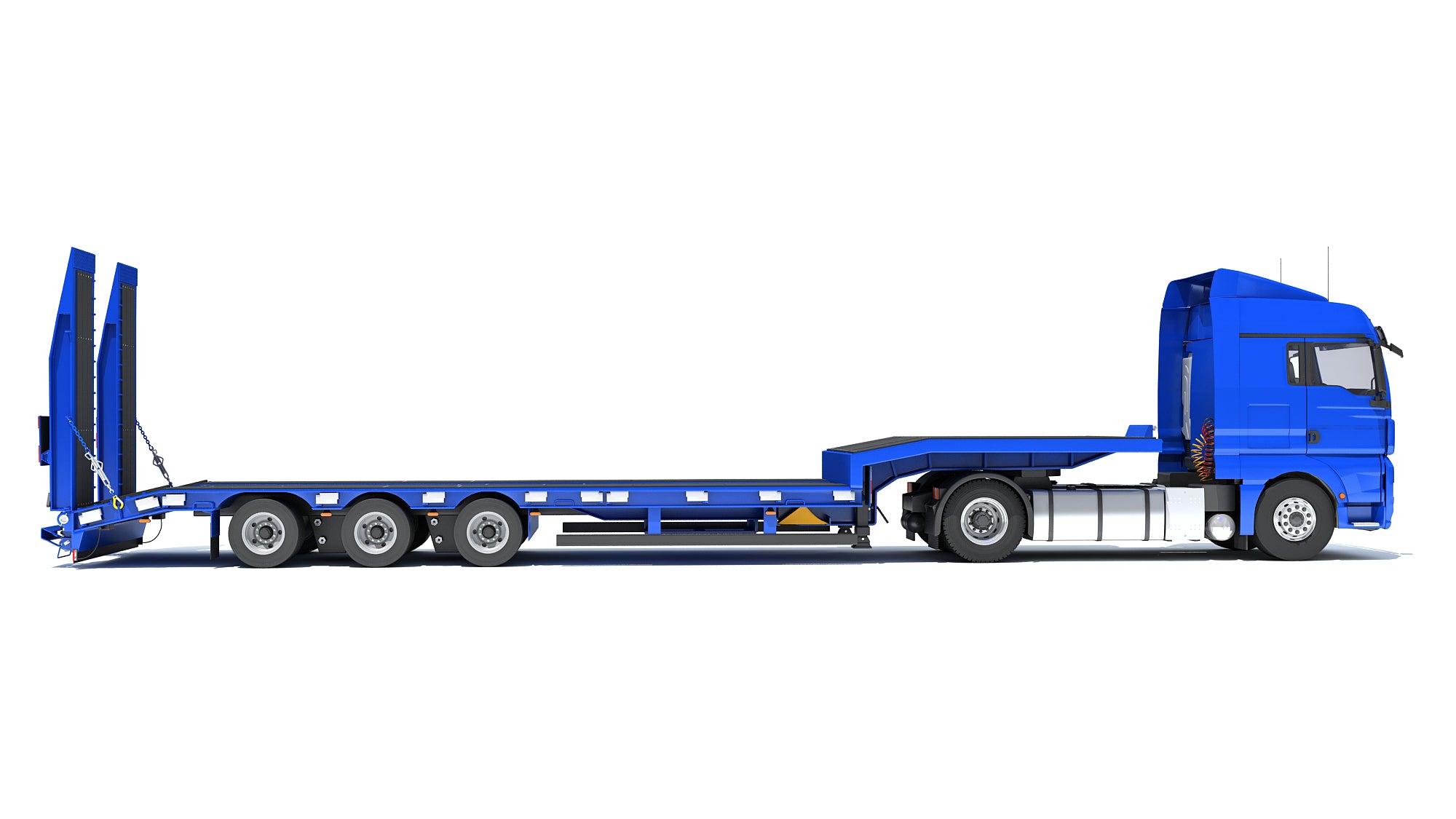 Heavy Truck with Semi Low Loader Trailer