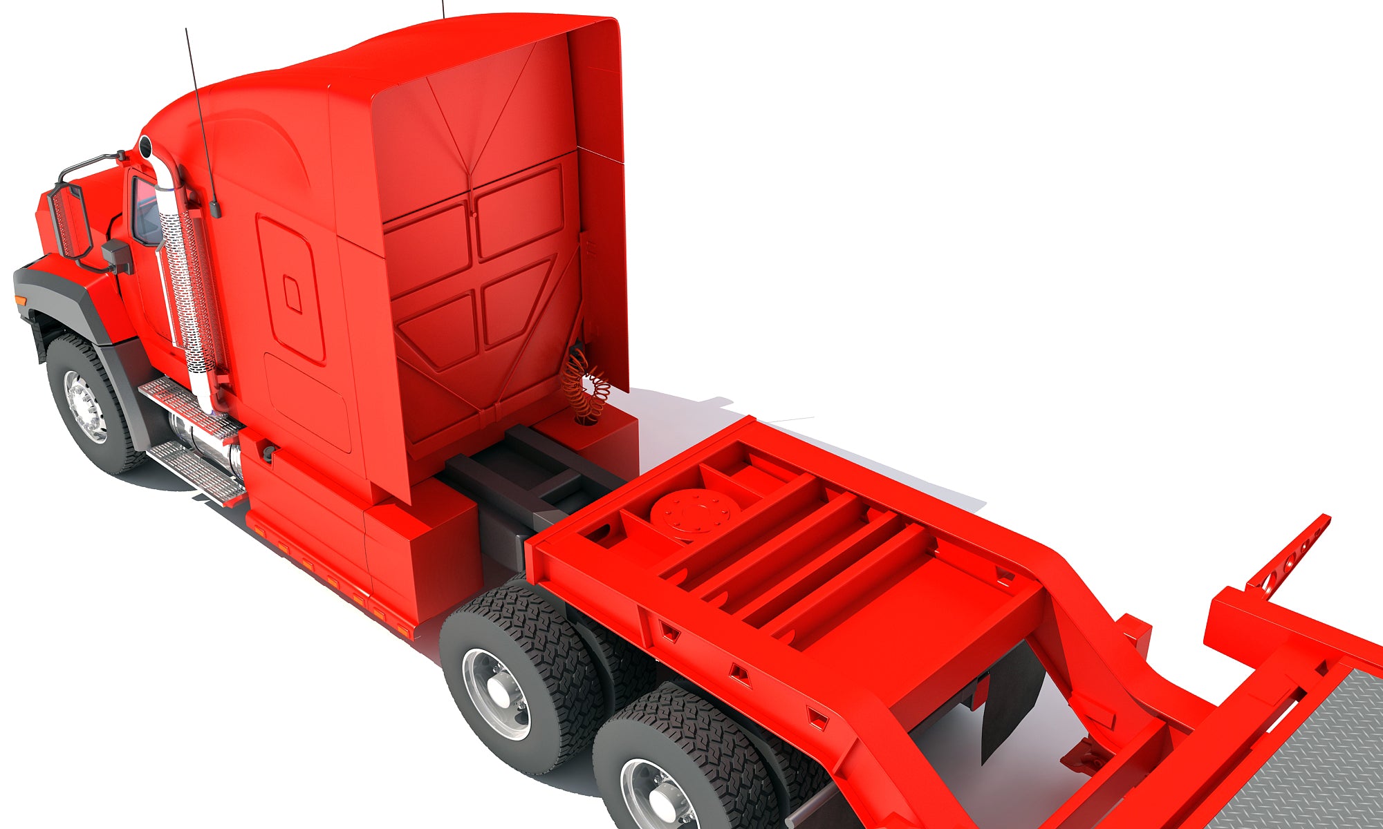 Semi Truck with Lowboy Trailer