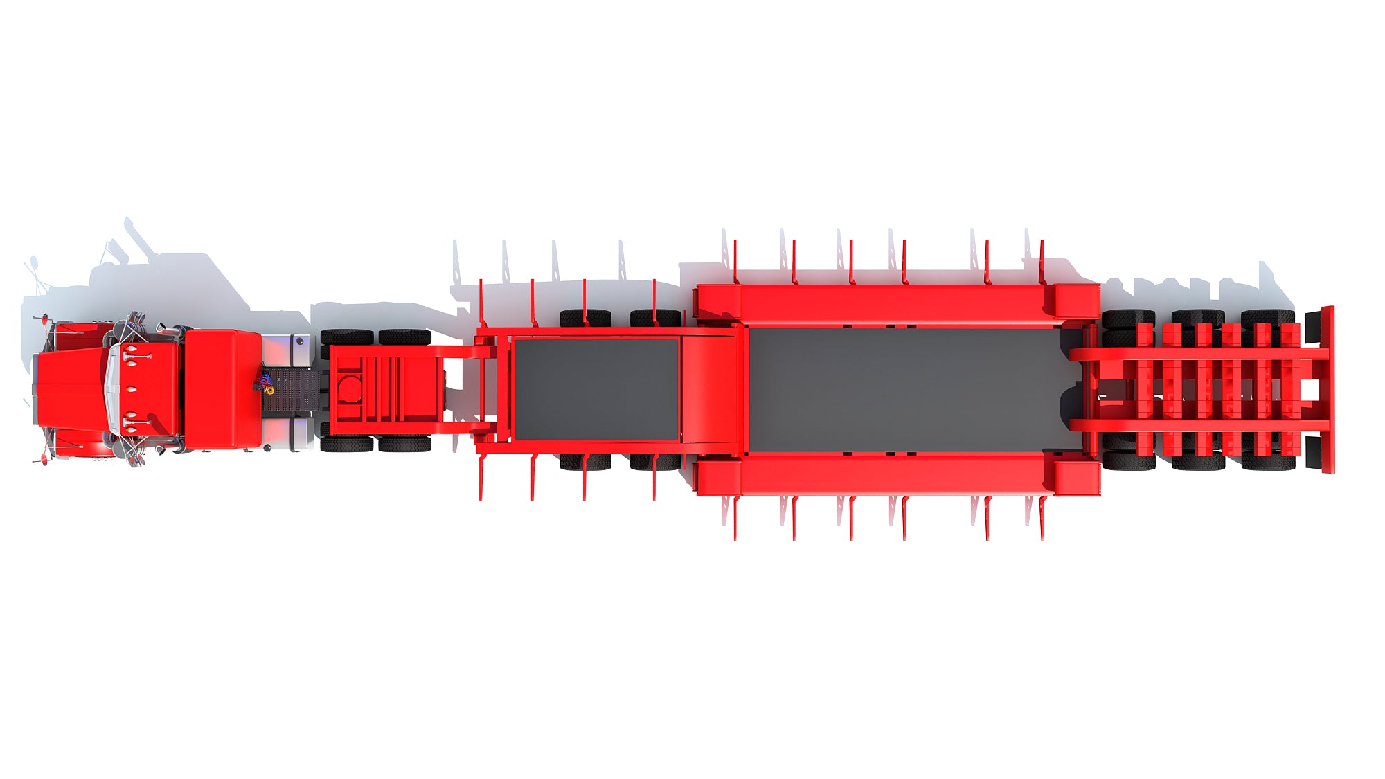 Truck with Lowboy Trailer