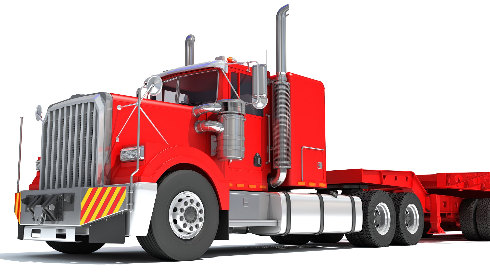 Truck with Lowboy Trailer