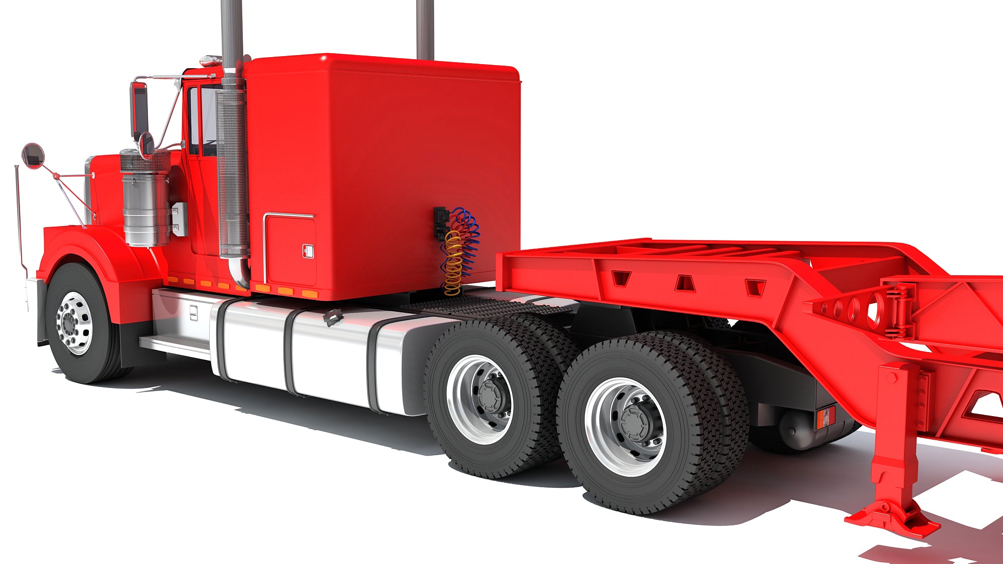 Truck with Lowboy Trailer