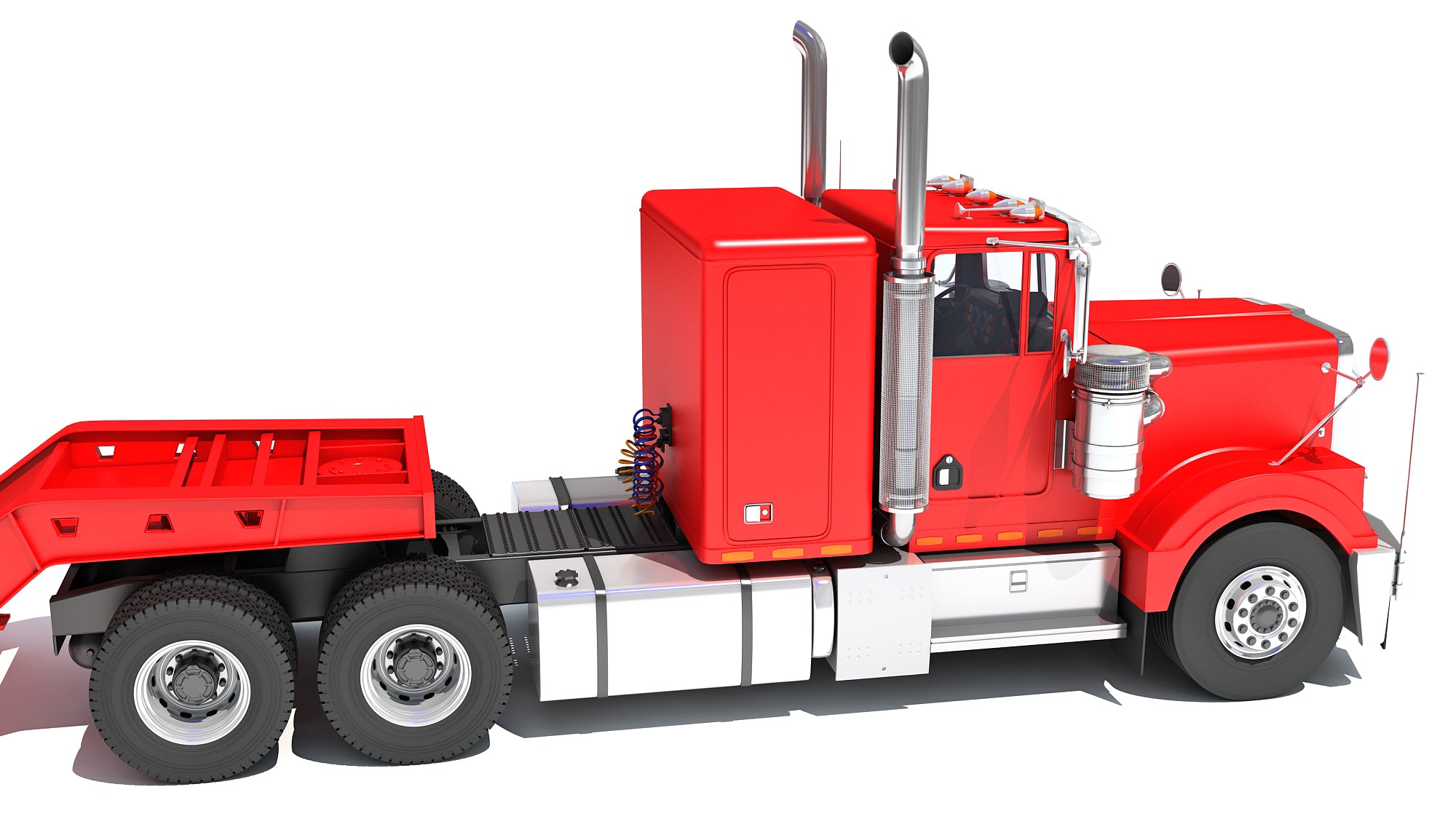 Truck with Lowboy Trailer