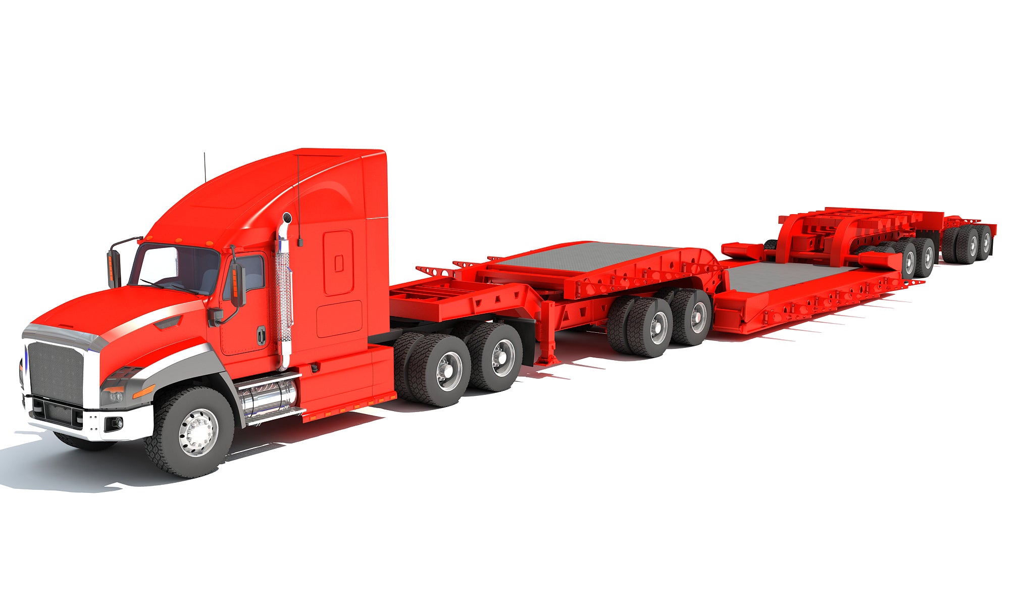 Truck and Lowboy Trailer