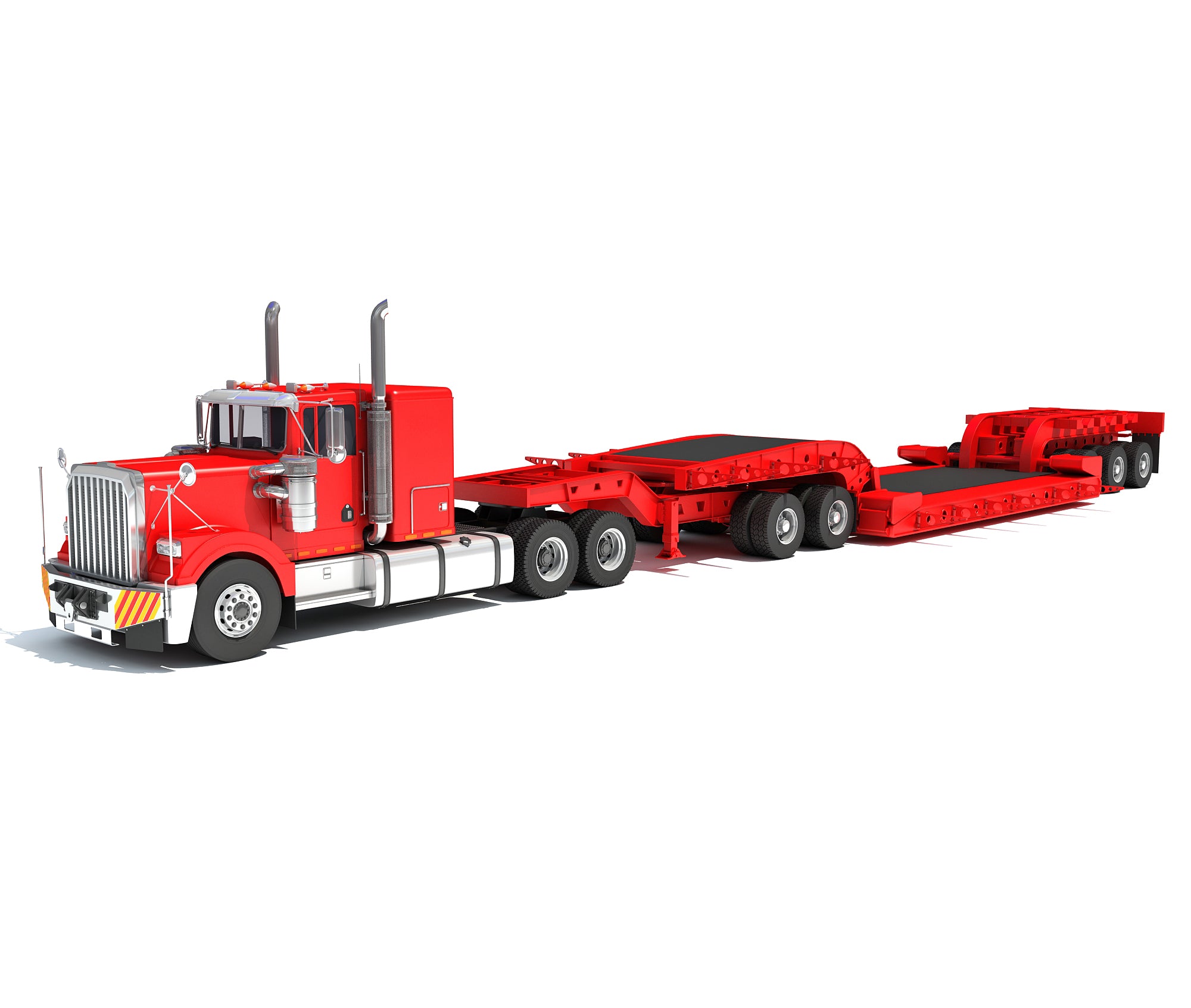 Truck with Lowboy Trailer