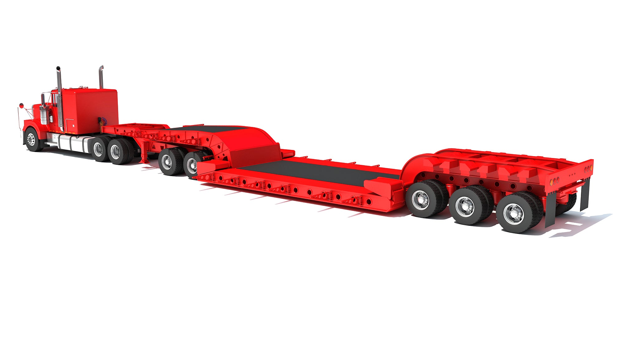Truck with Lowboy Trailer