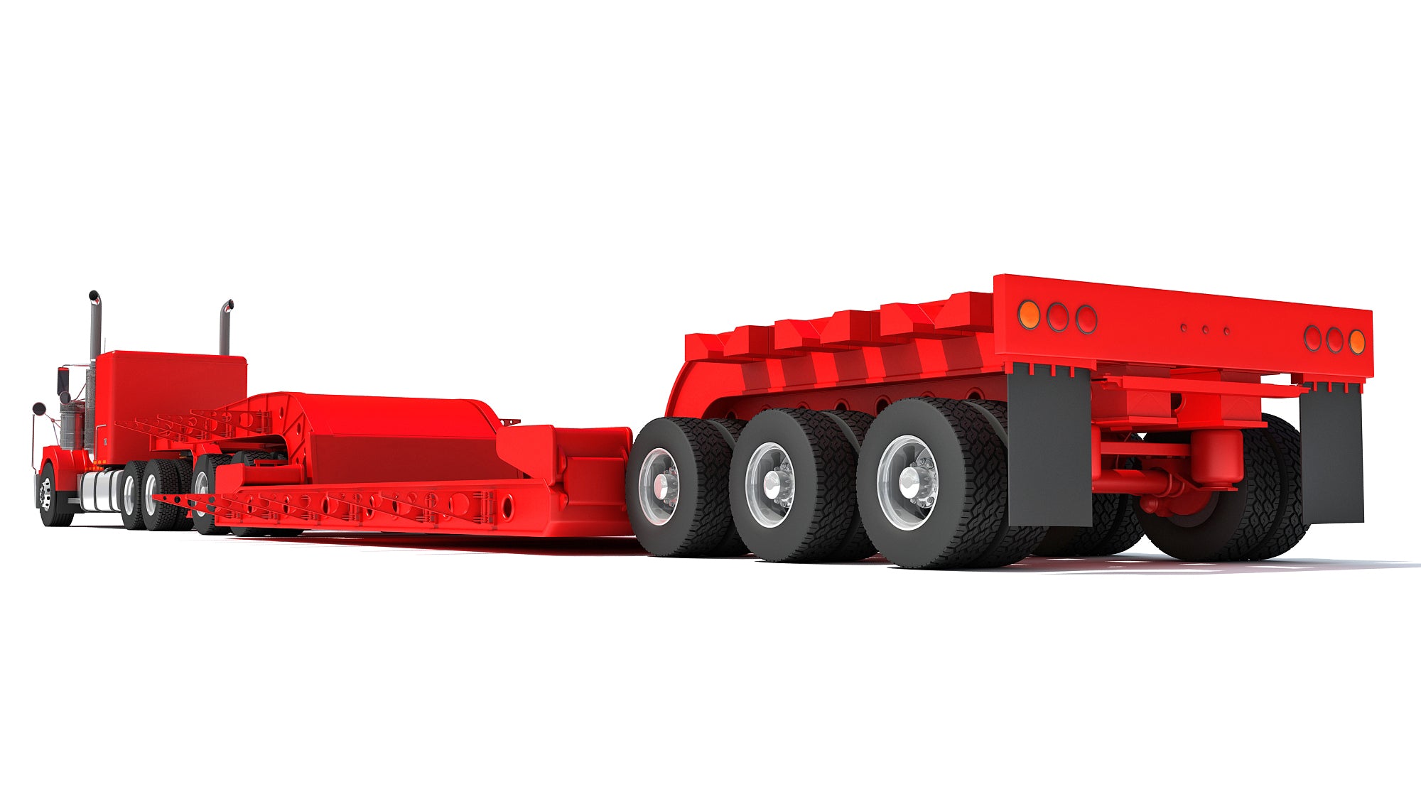 Truck with Lowboy Trailer