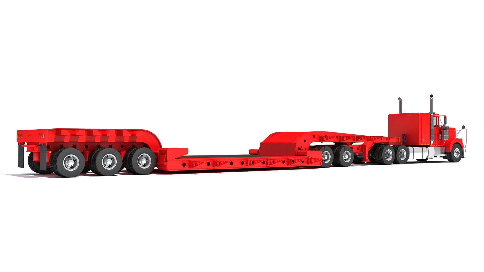 Truck with Lowboy Trailer