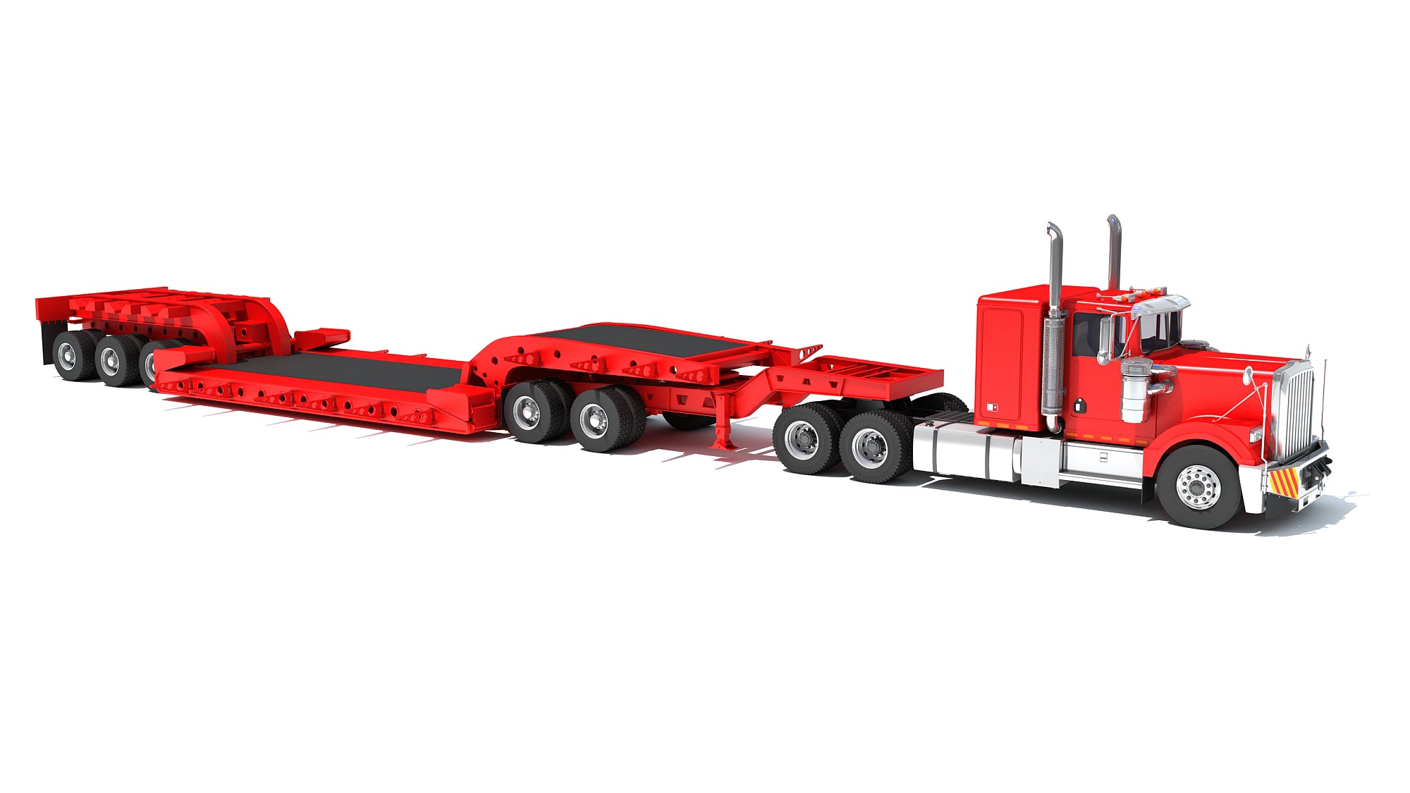 Truck with Lowboy Trailer