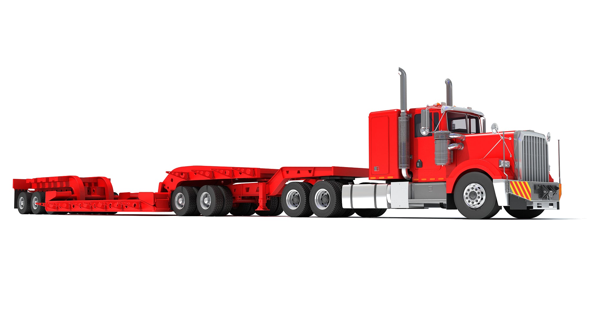 Truck with Lowboy Trailer