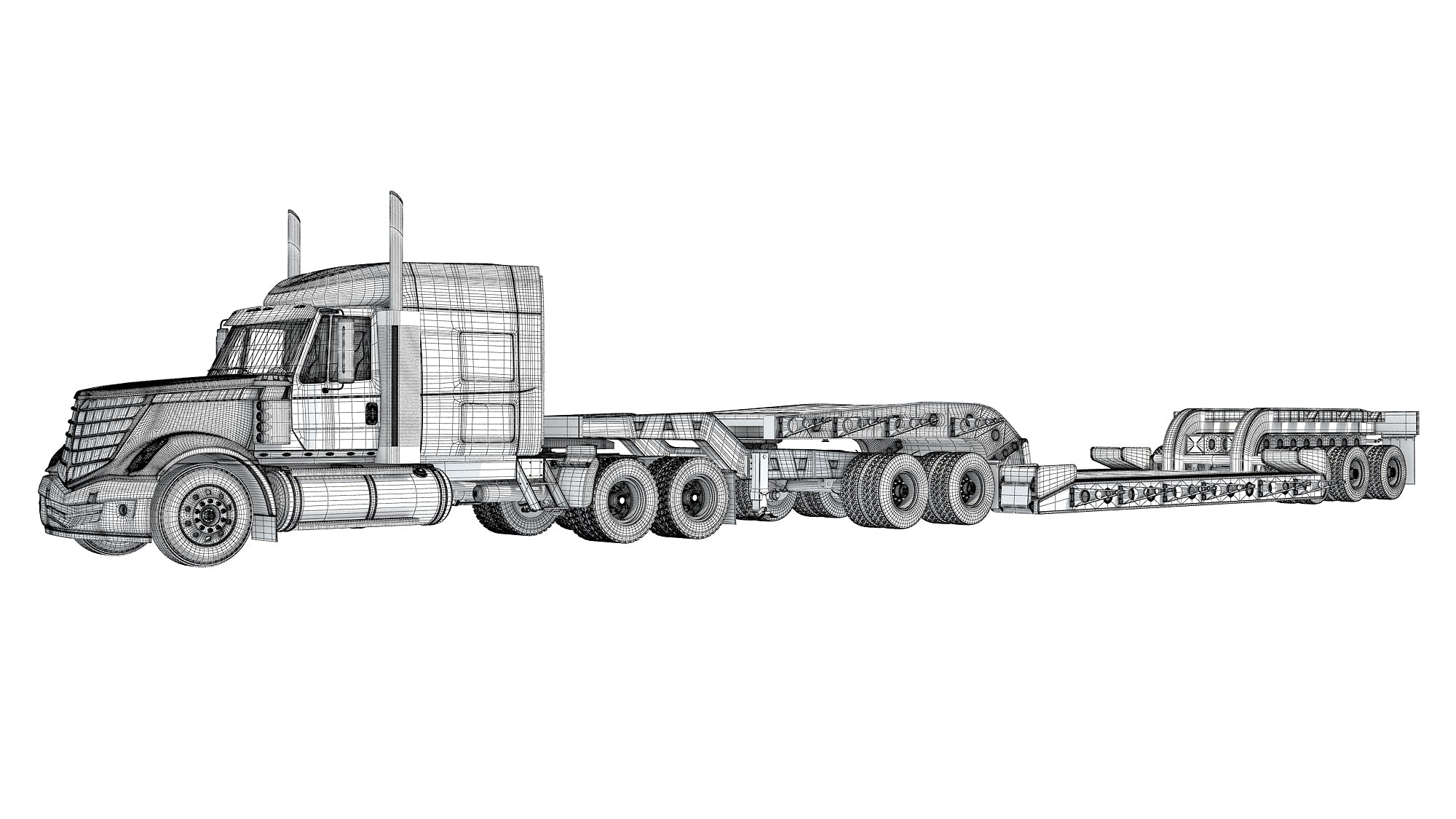 Lowboy Truck International Lonestar