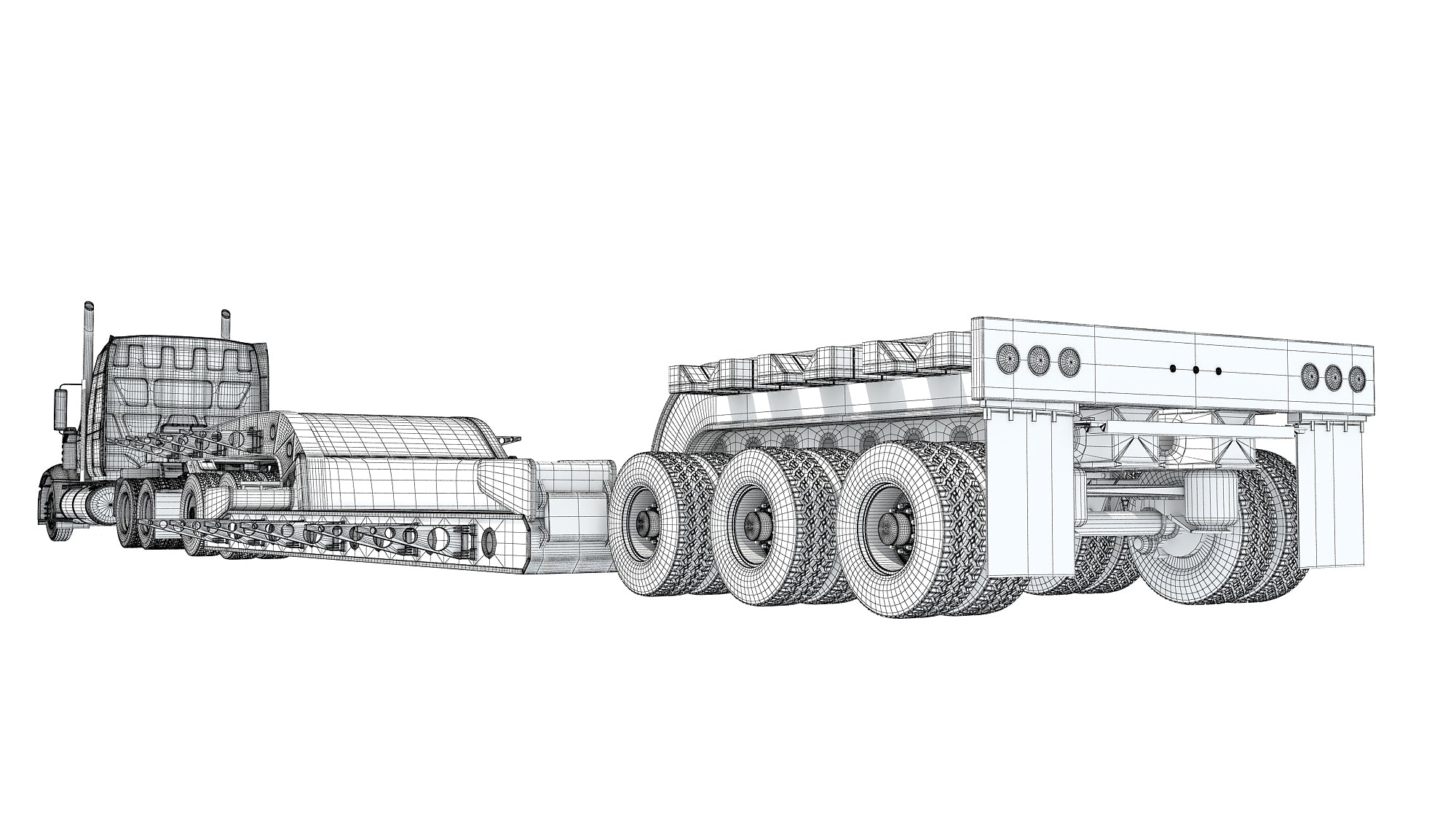 Lowboy Truck International Lonestar