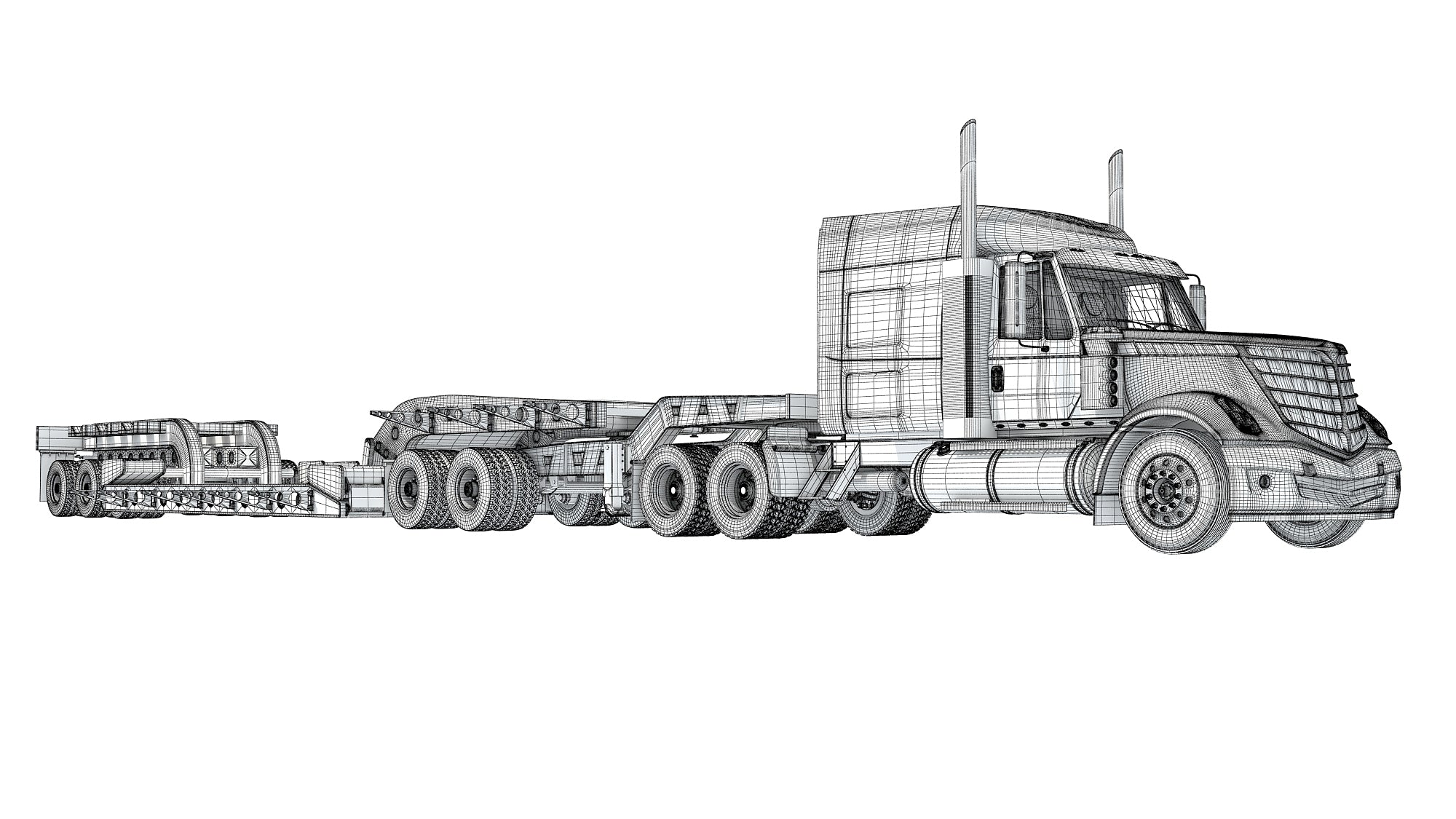 Lowboy Truck International Lonestar