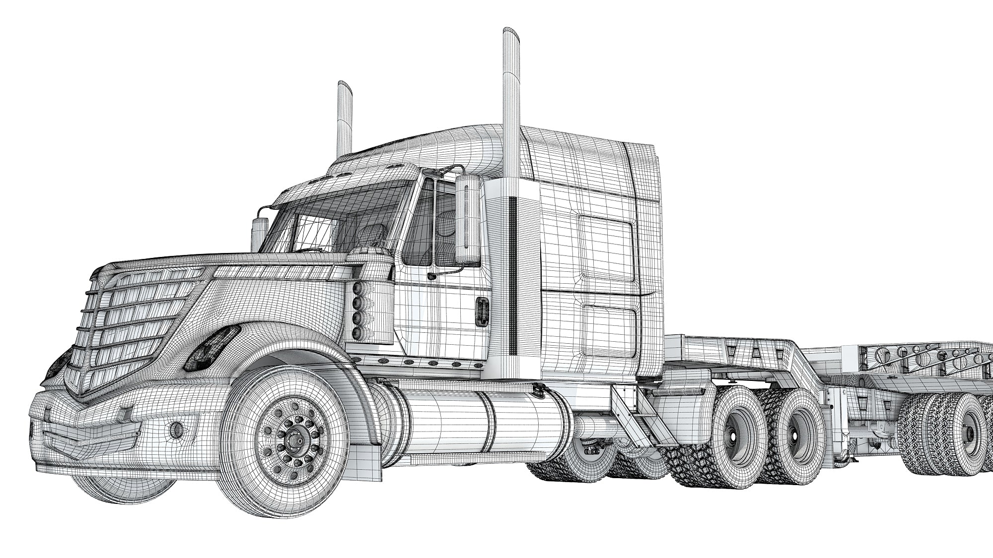 Lowboy Truck International Lonestar