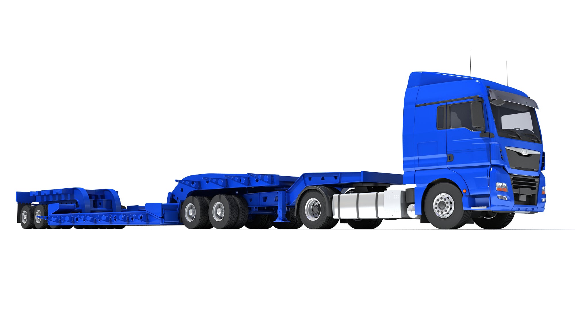 Truck with Lowboy Trailer