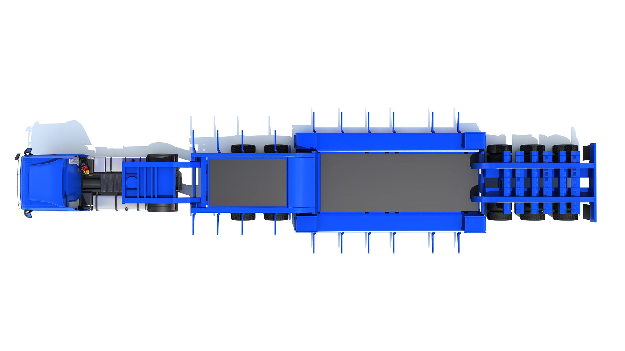 Truck with Lowboy Trailer