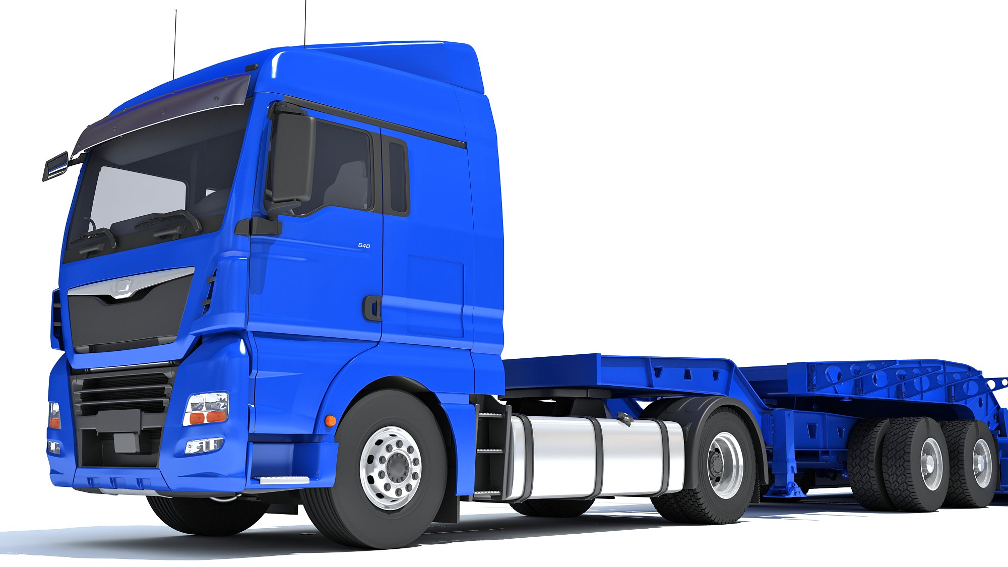 Truck with Lowboy Trailer