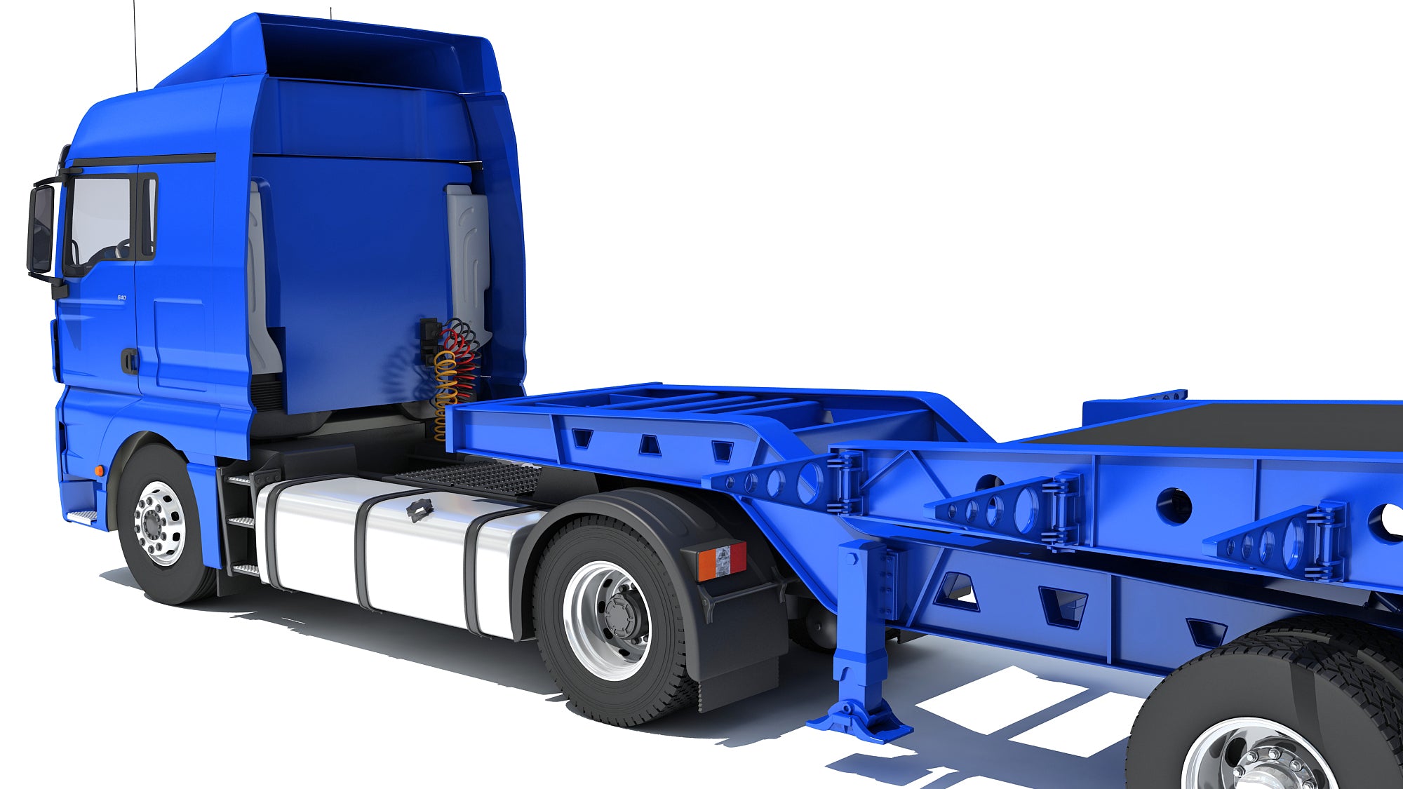 Truck with Lowboy Trailer