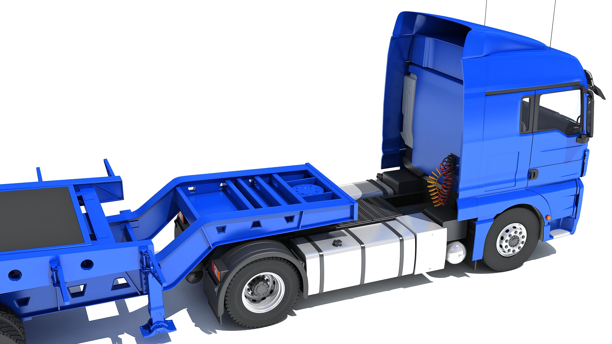 Truck with Lowboy Trailer