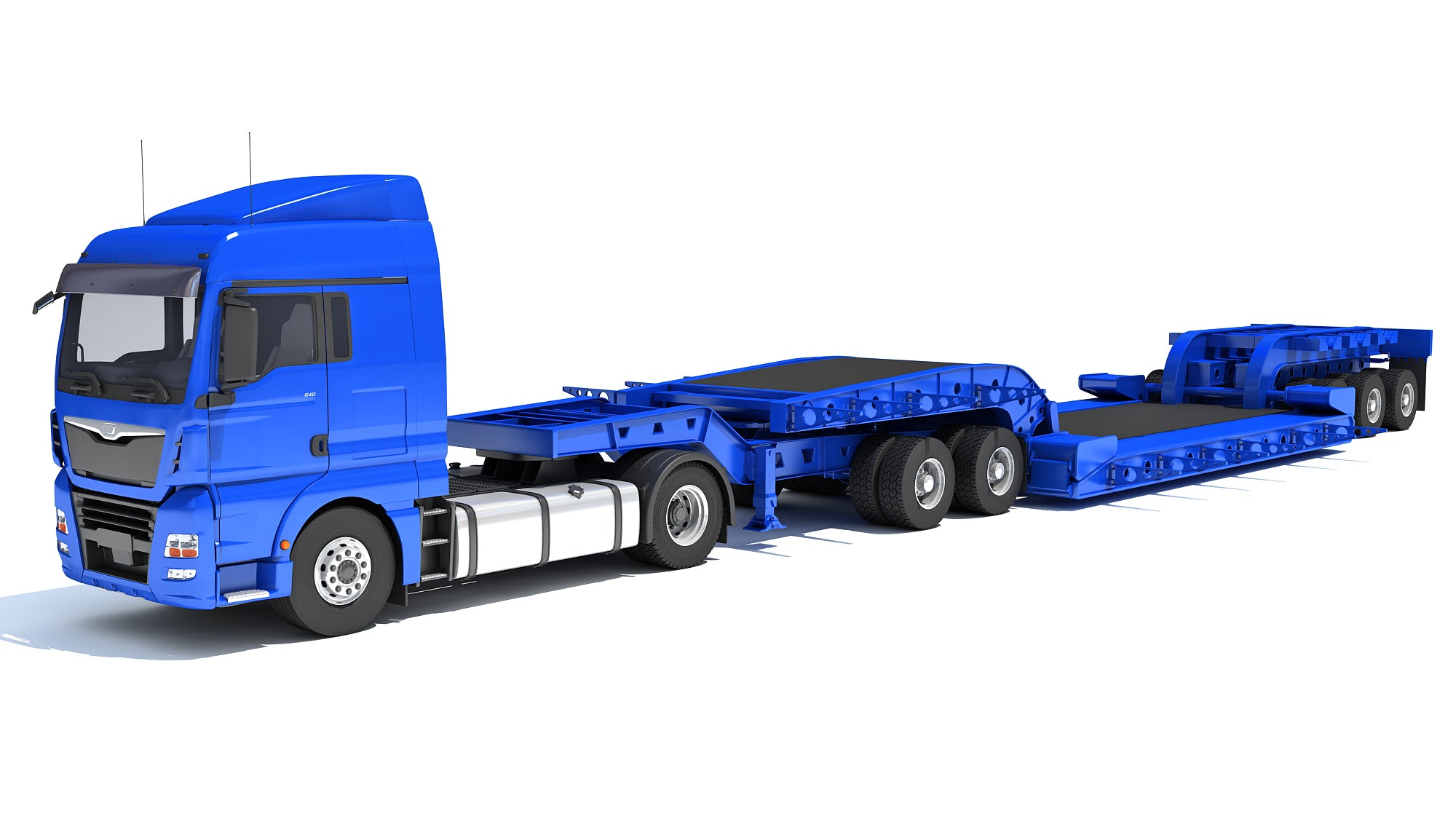 Truck with Lowboy Trailer