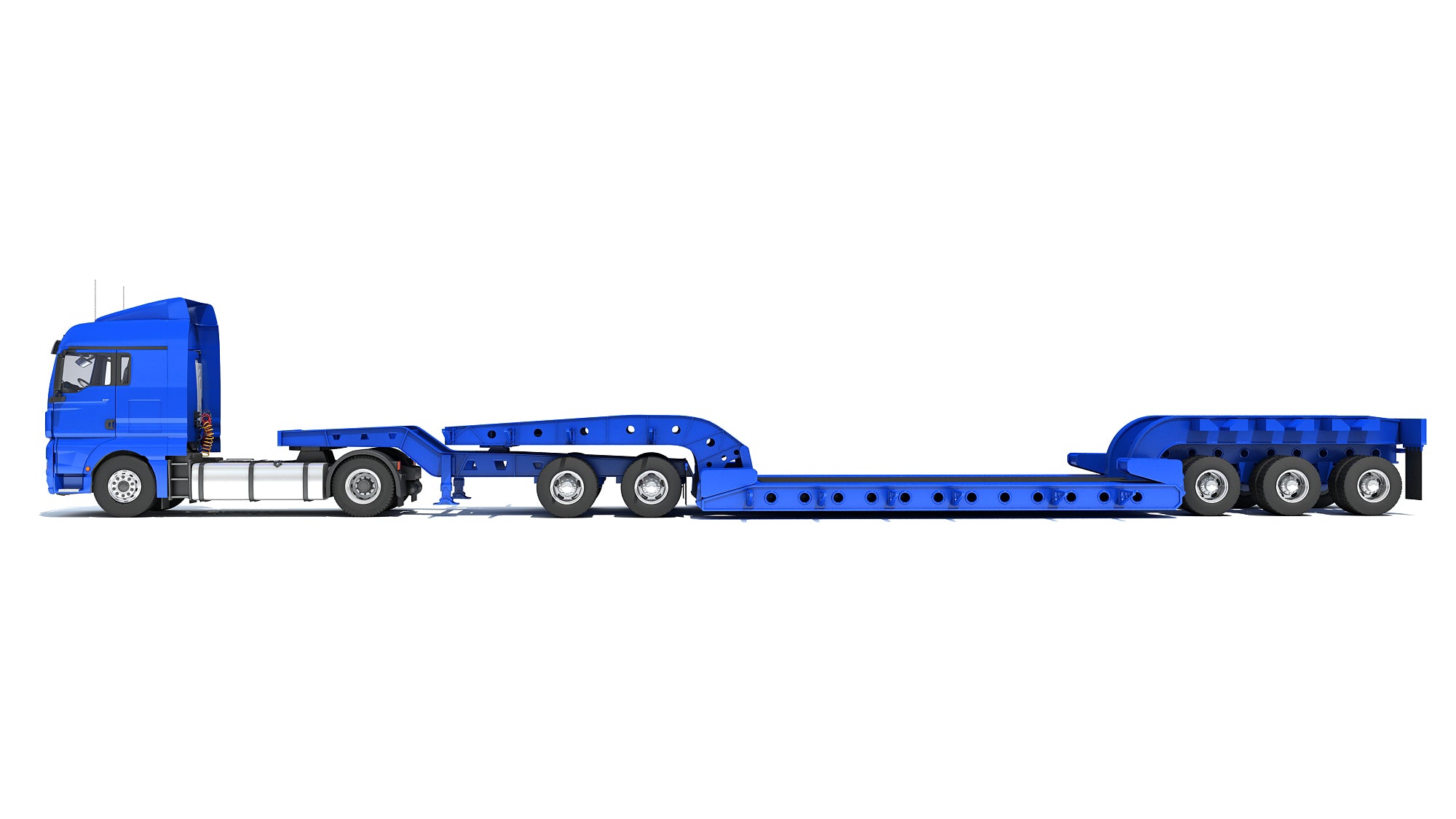 Truck with Lowboy Trailer