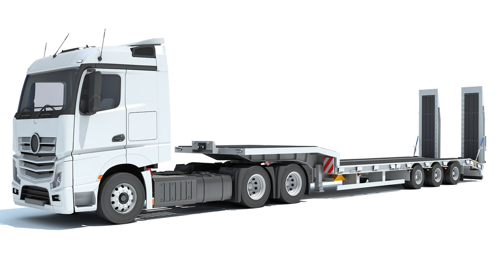 Lowboy Trailer with Semi Truck