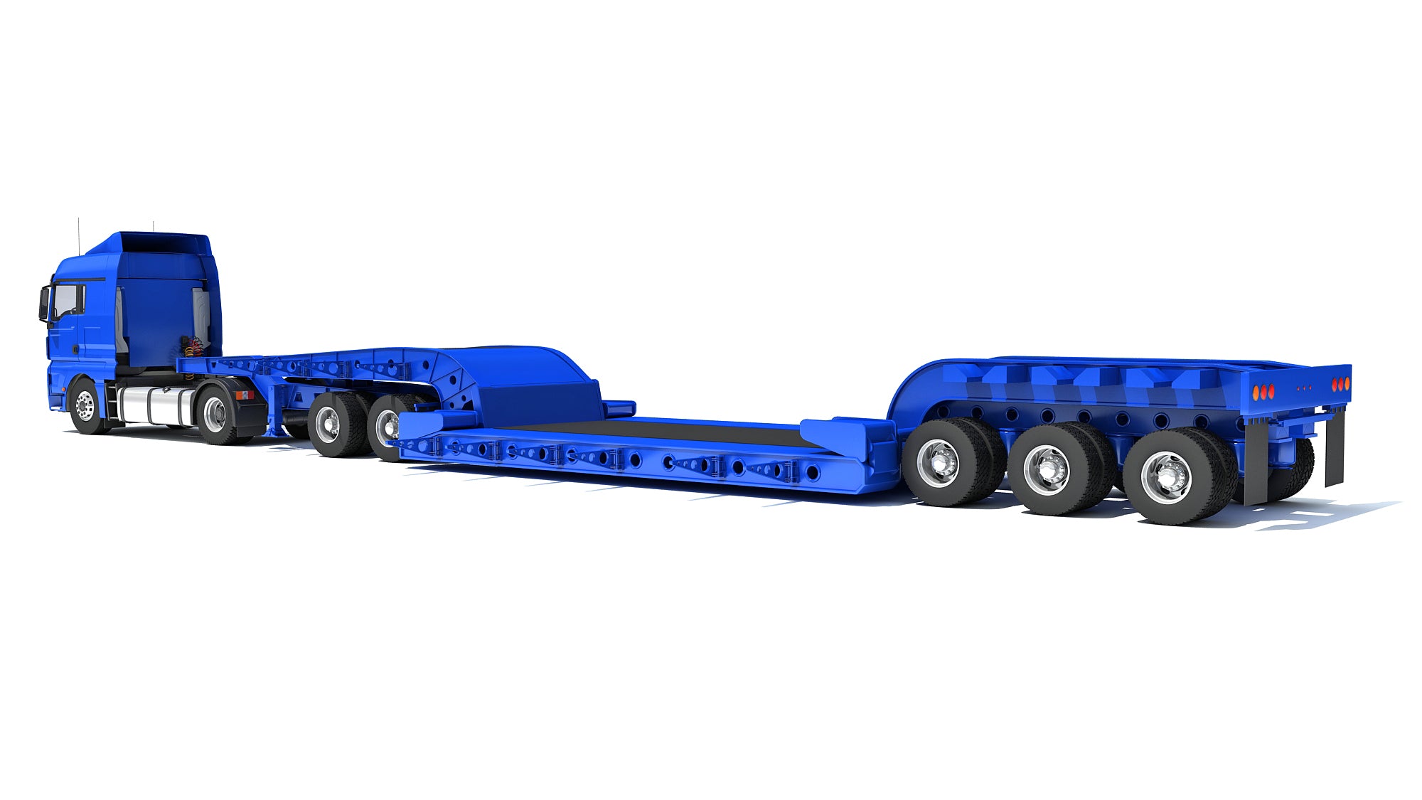 Truck with Lowboy Trailer