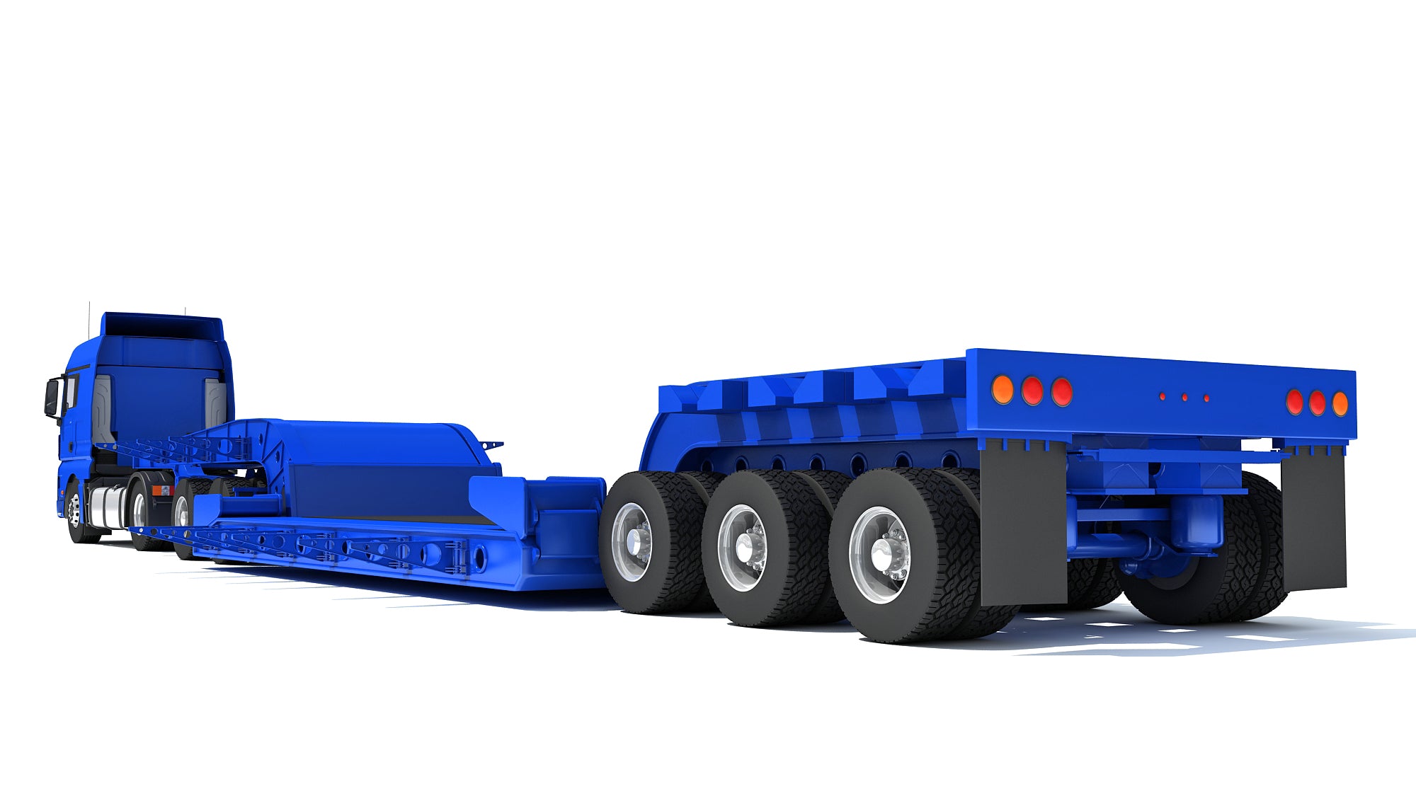 Truck with Lowboy Trailer
