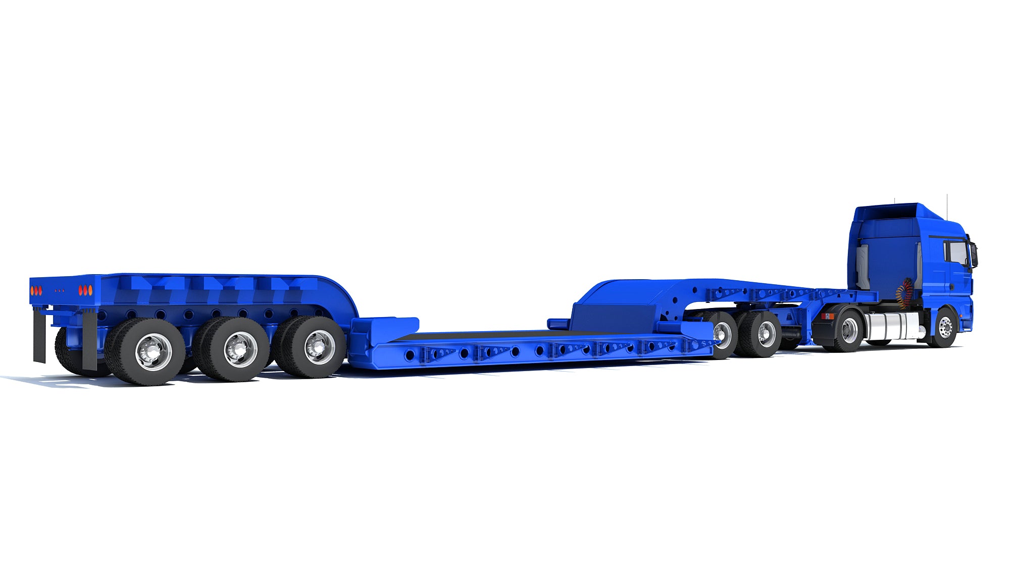 Truck with Lowboy Trailer