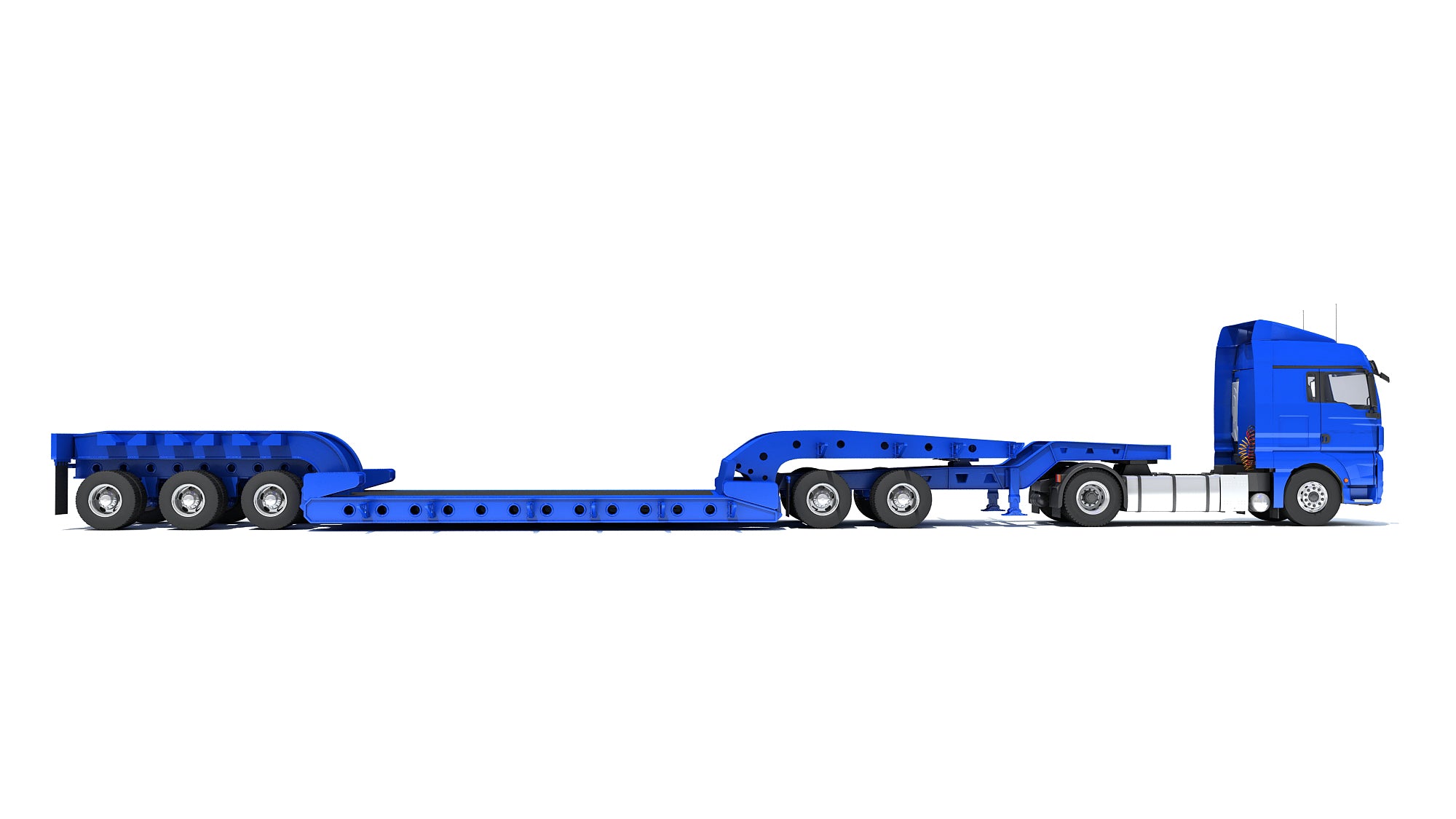 Truck with Lowboy Trailer
