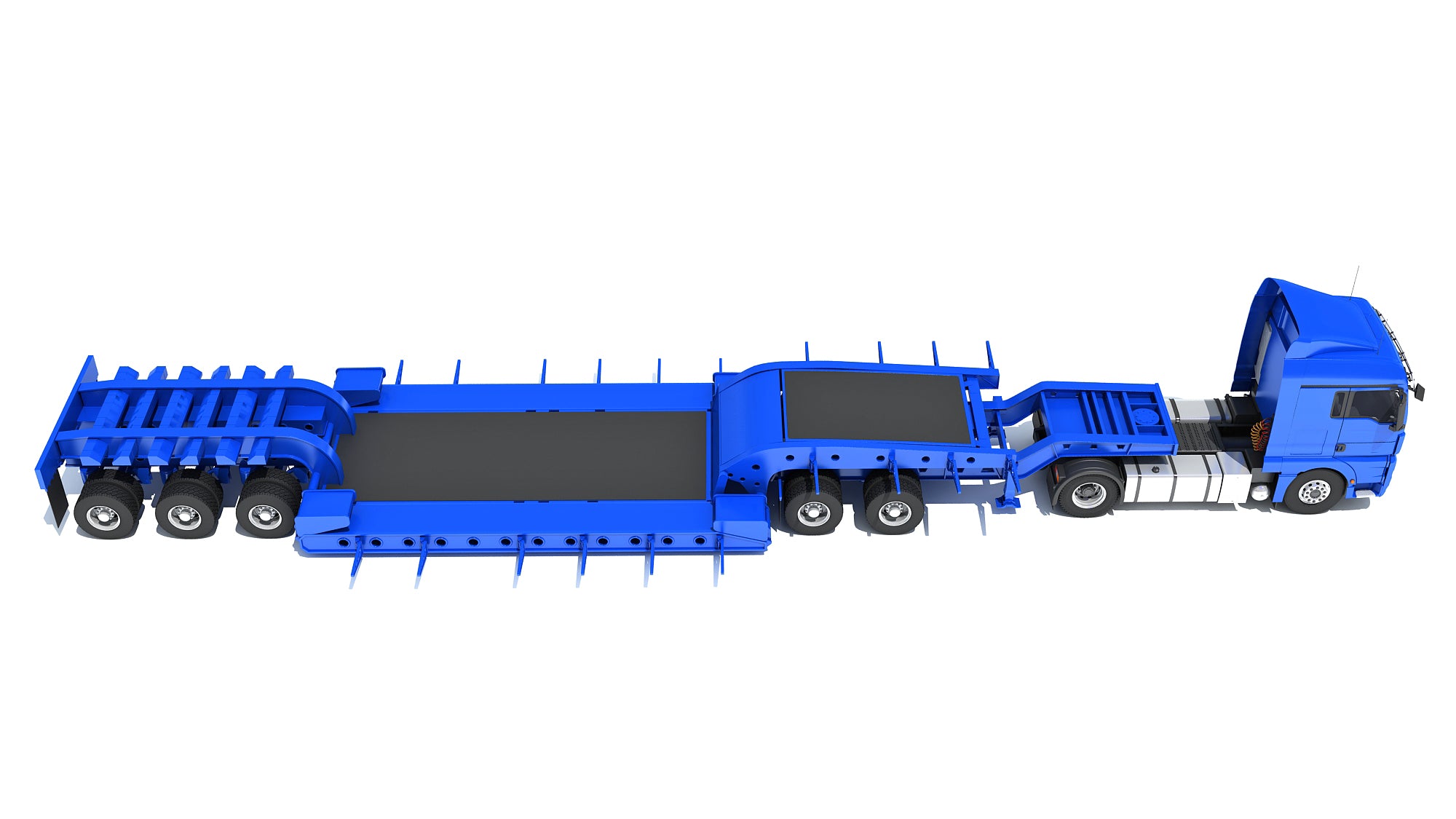 Truck with Lowboy Trailer