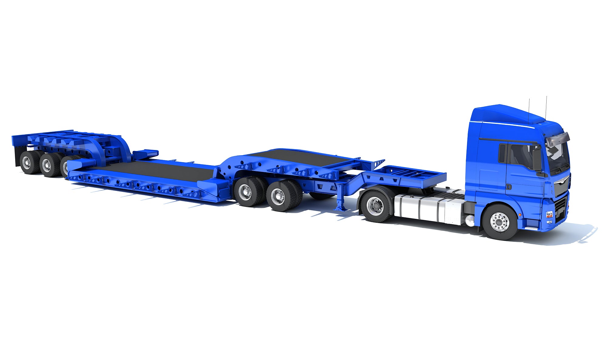 Truck with Lowboy Trailer