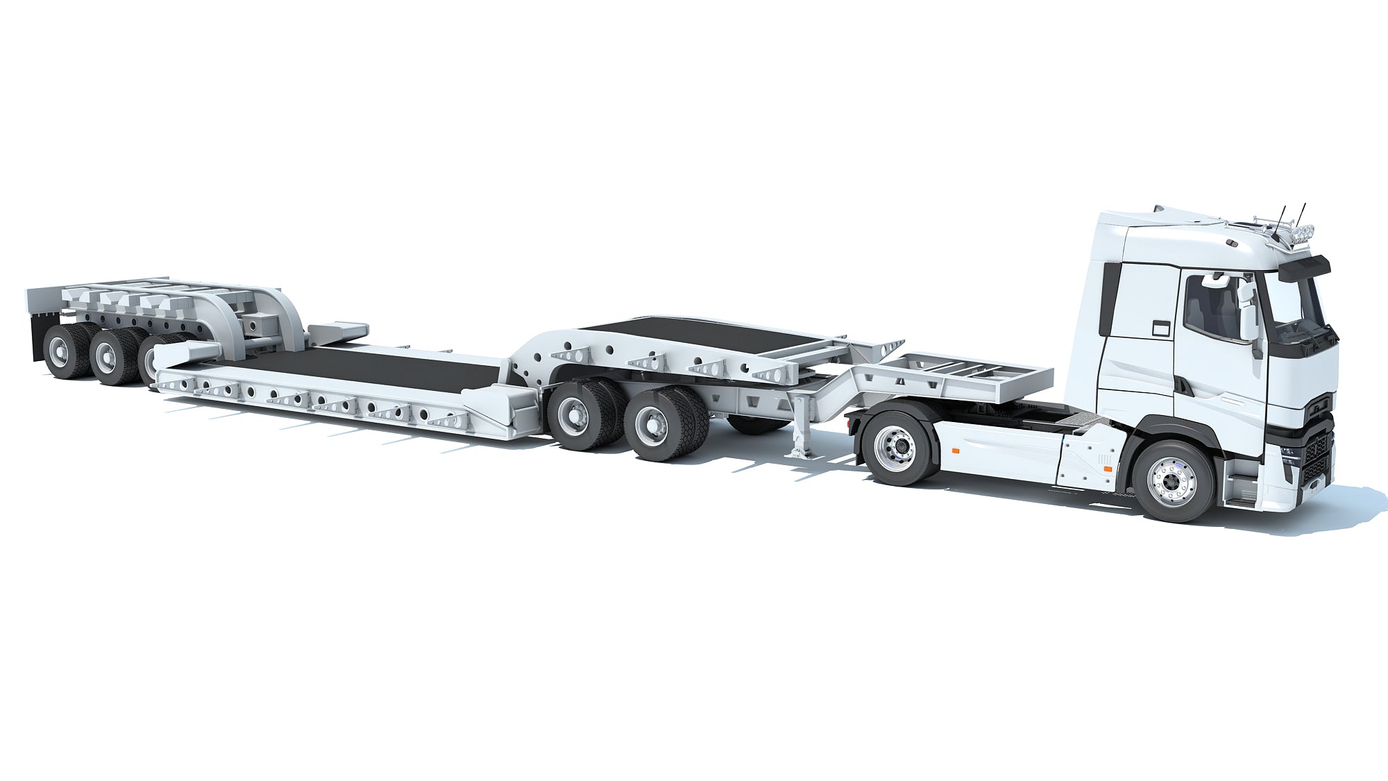 Truck with Lowboy Trailer