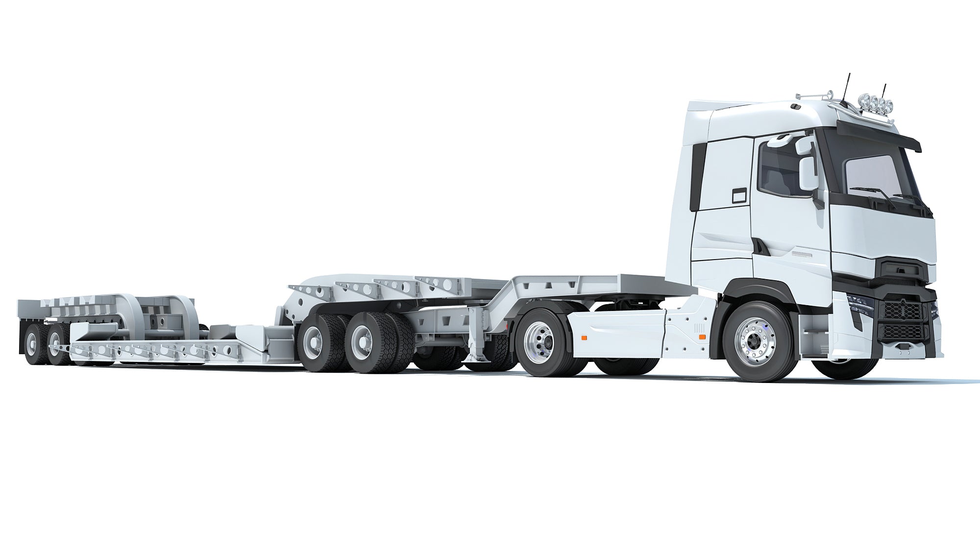 Truck with Lowboy Trailer