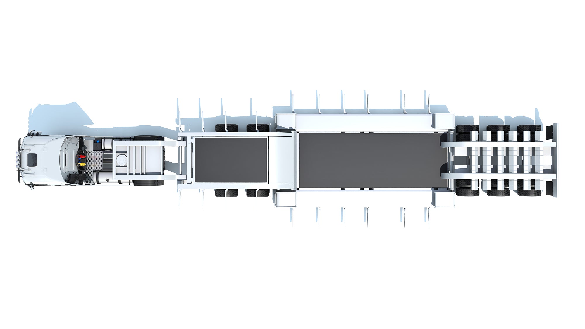Truck with Lowboy Trailer