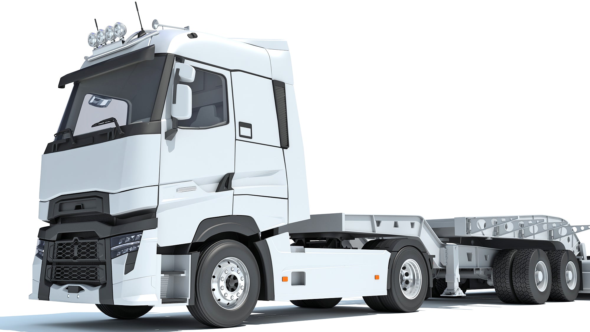 Truck with Lowboy Trailer