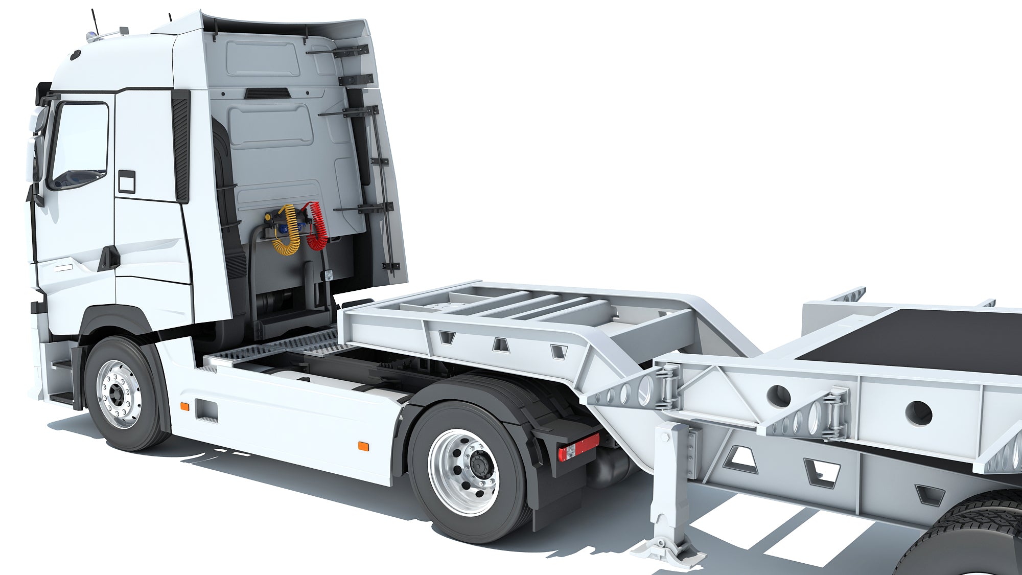 Truck with Lowboy Trailer
