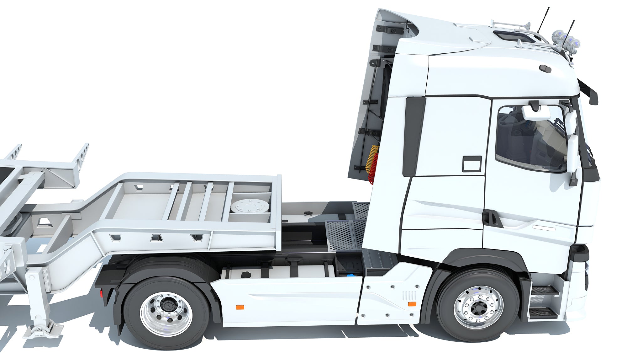 Truck with Lowboy Trailer
