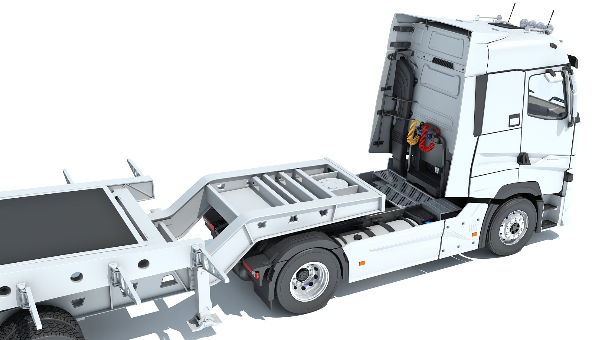Truck with Lowboy Trailer